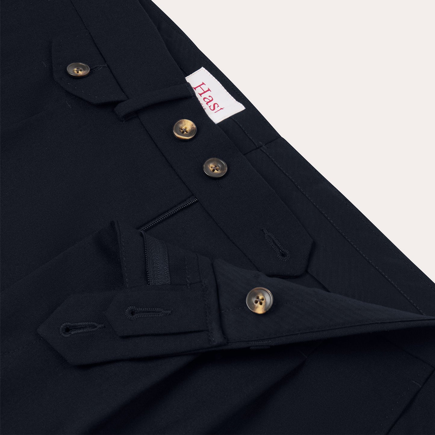 Pantalon à pinces en laine froide marine