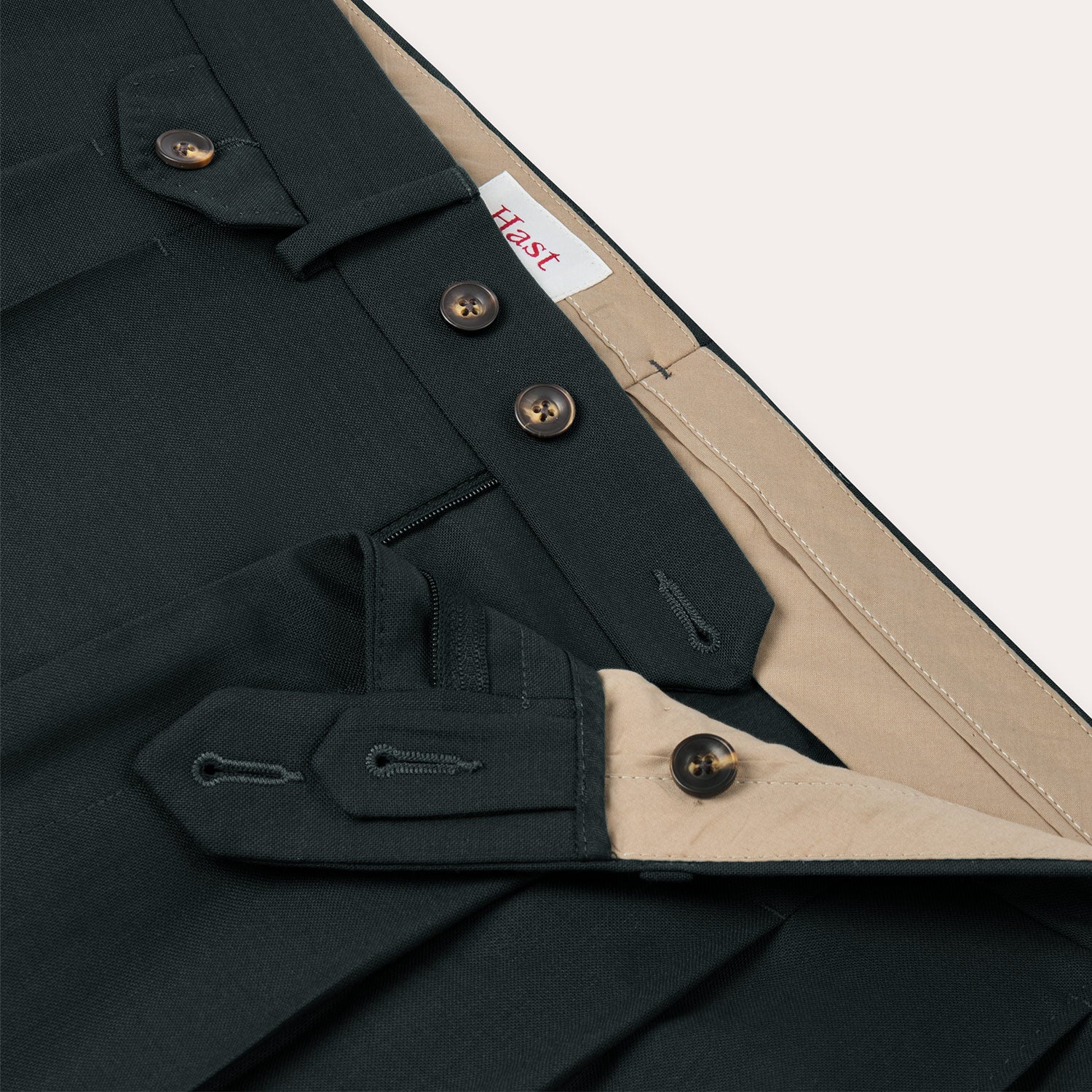 Pantalon à pinces en laine fresco émeraude