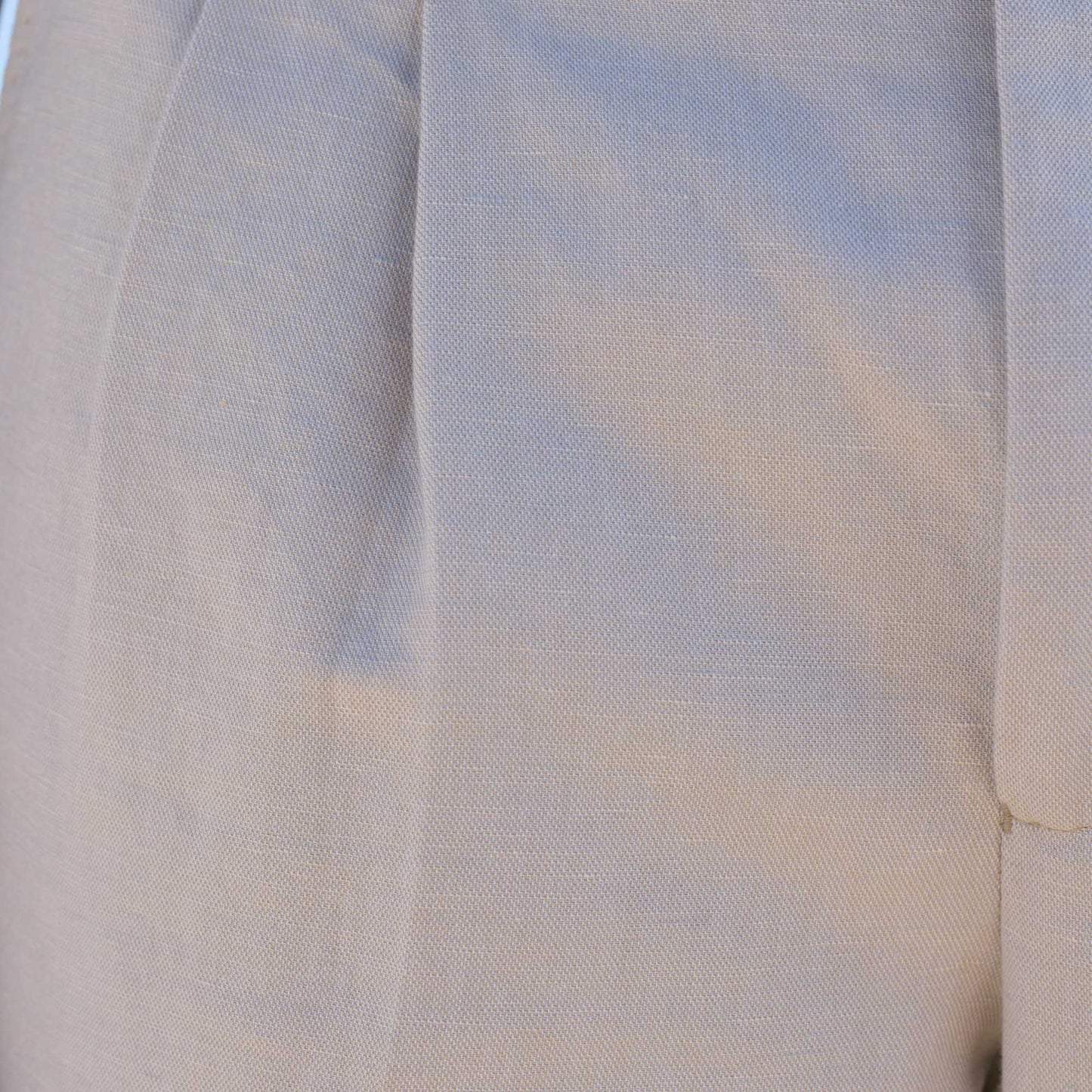 Pantalon à pinces en lin coton écru