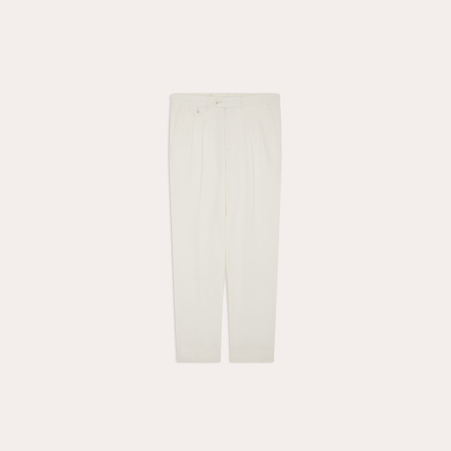 White linen and cotton pleated trousers
