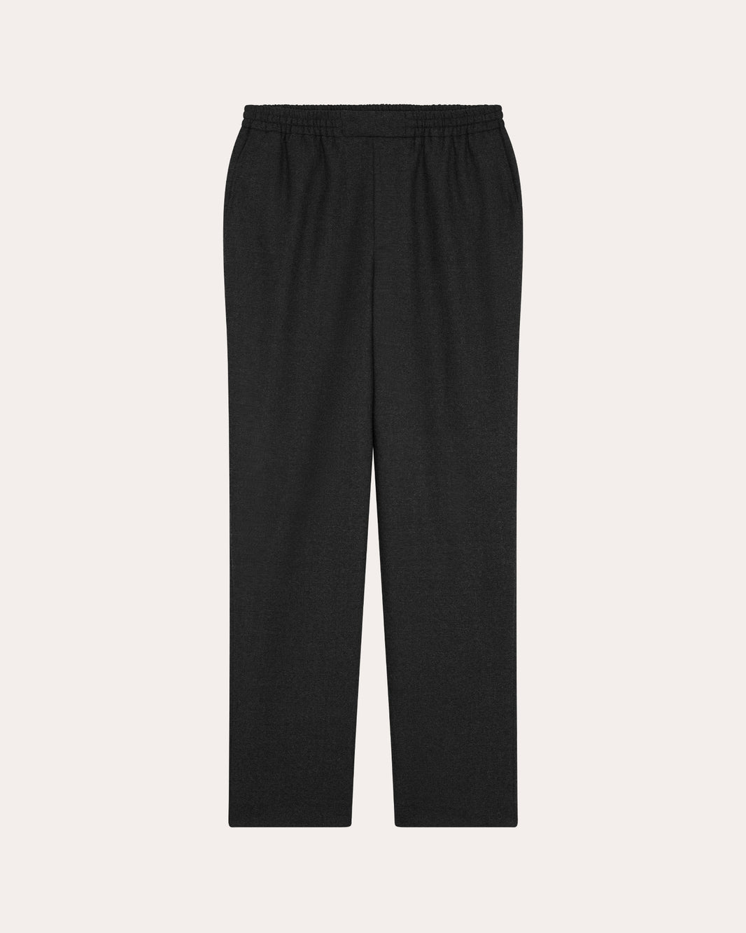 Hose mit elastischem Gürtel aus grauem Wollflanell