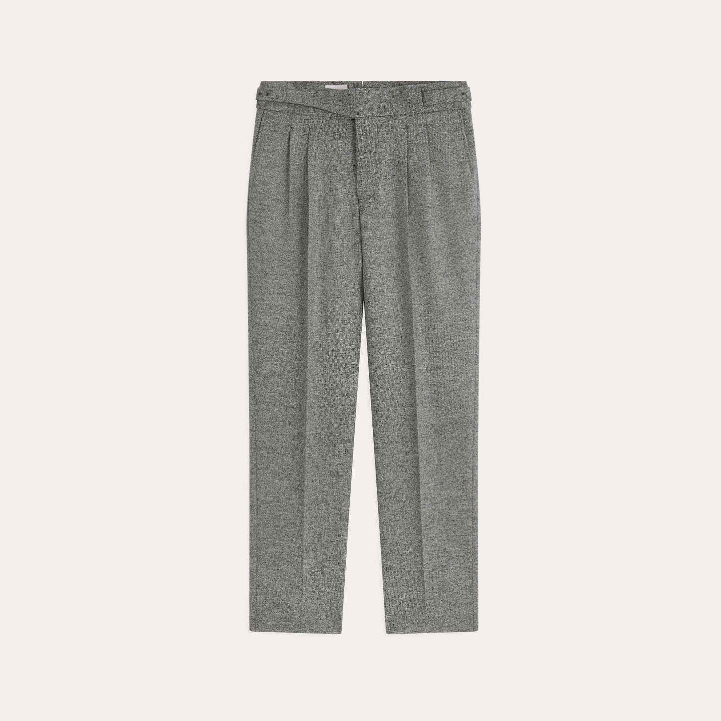 Gurkha trousers in heather gray Donegal wool