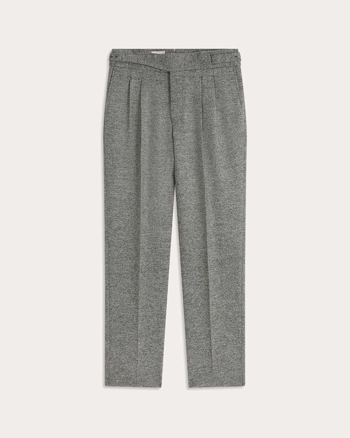Gurkha trousers in grey mottled Donegal wool