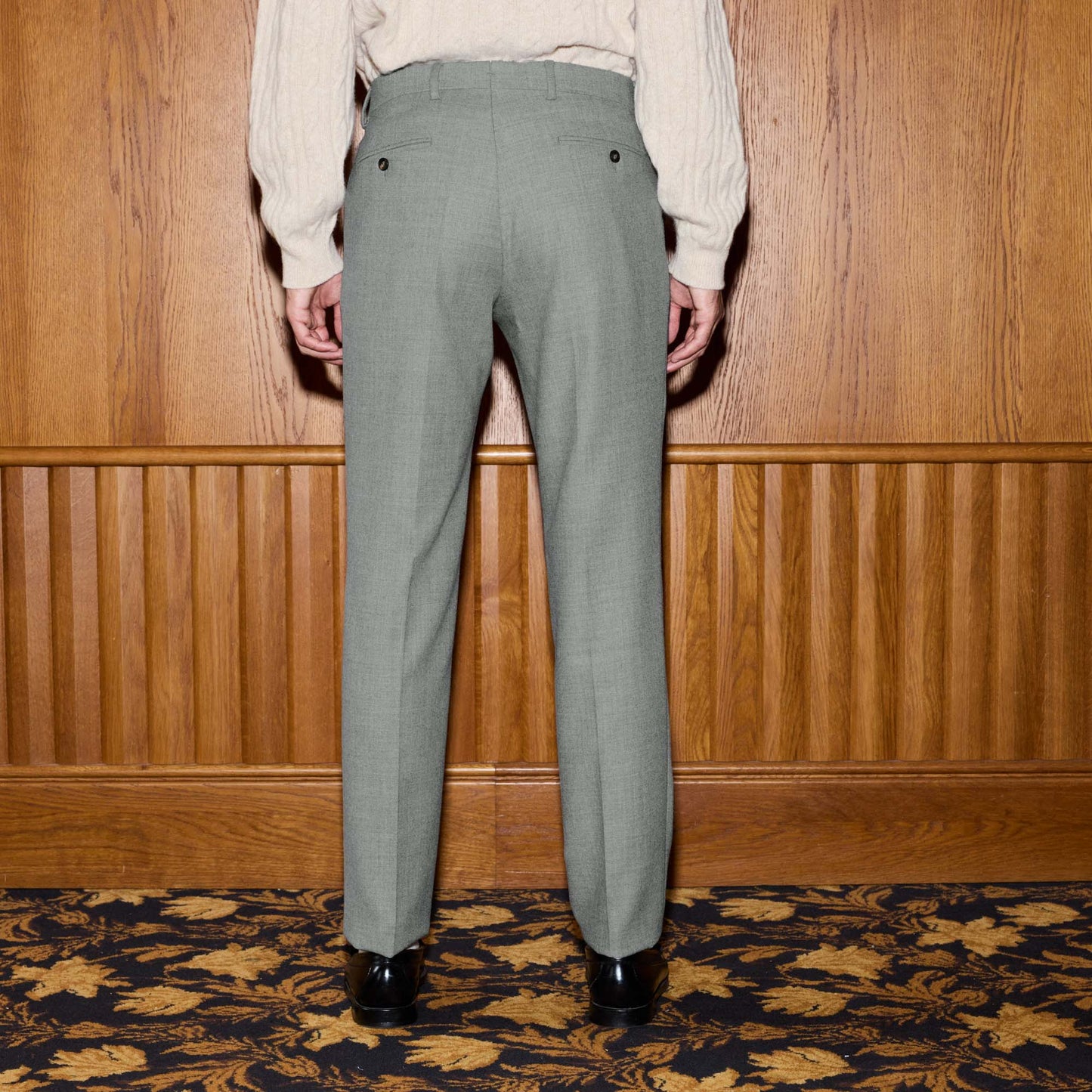 Gray wool flannel pants