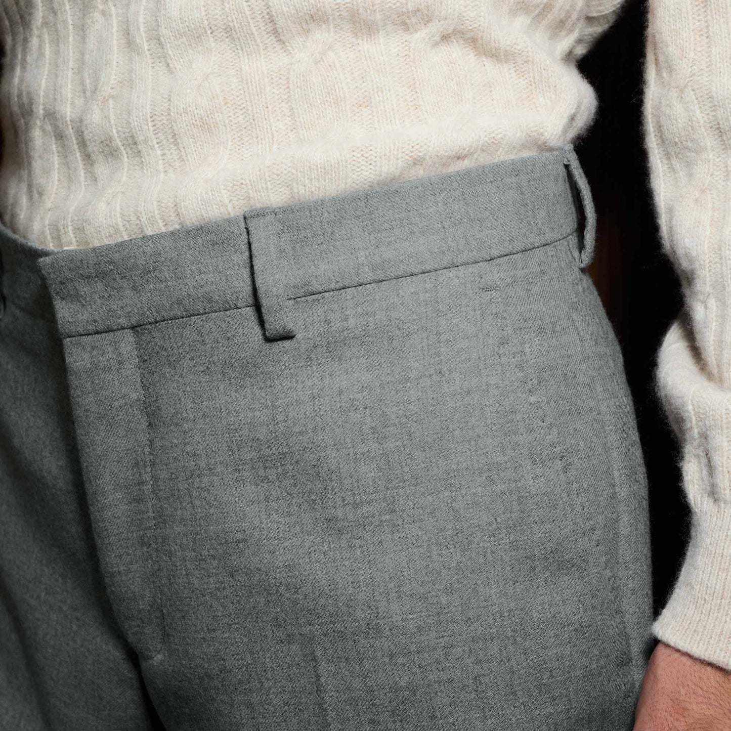 Gray wool flannel pants