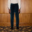 Pantalon à double plis en velours marine