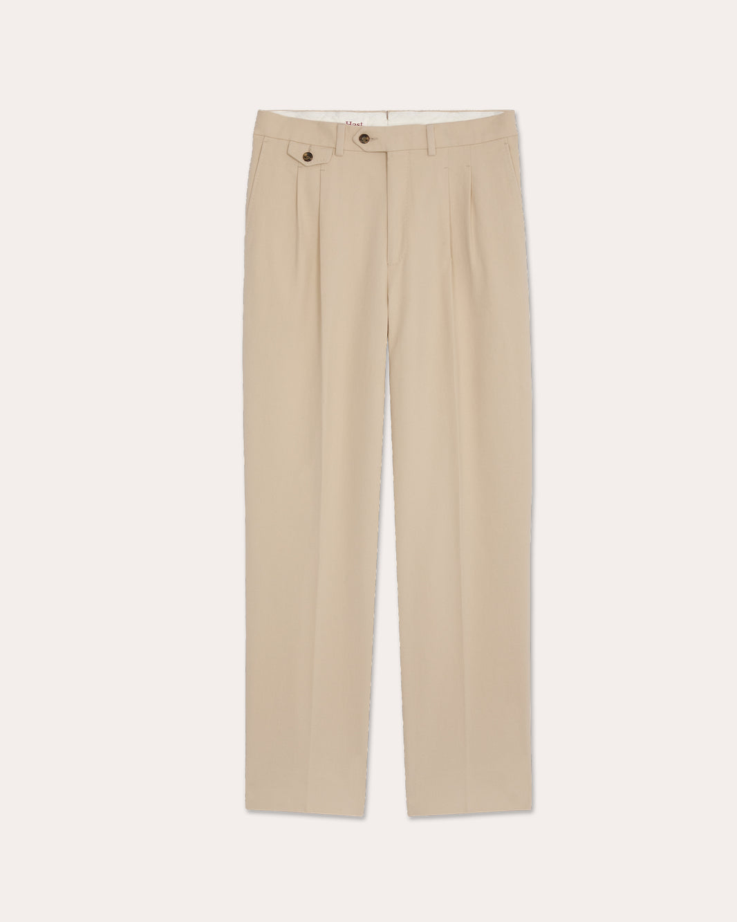 Bundfaltenhose aus Baumwolle in Ecru