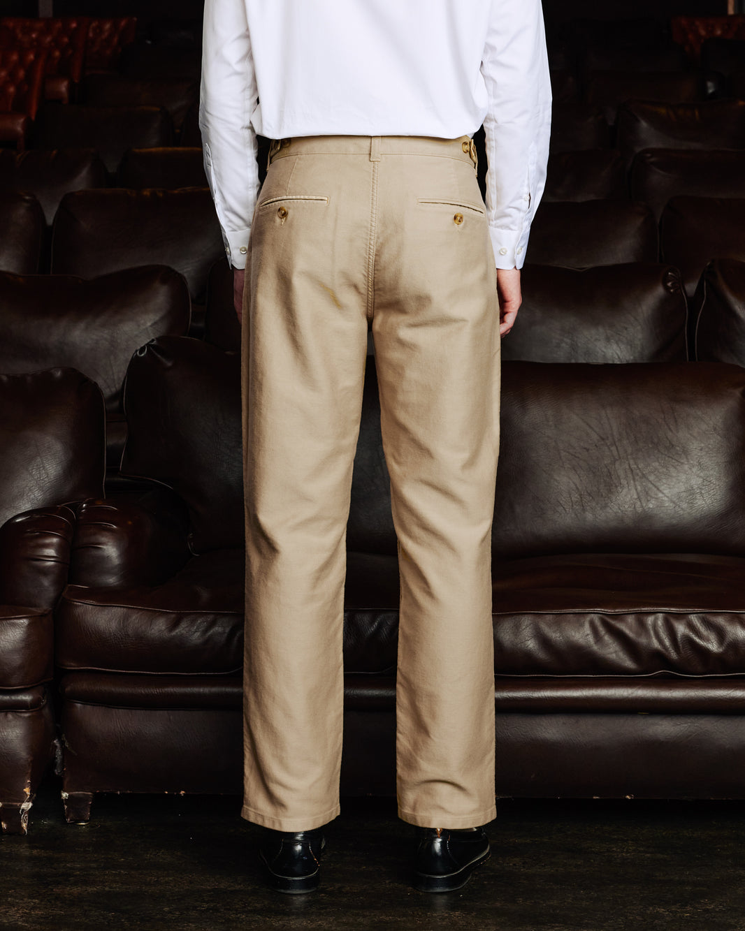 Pantalon casual en coton beige