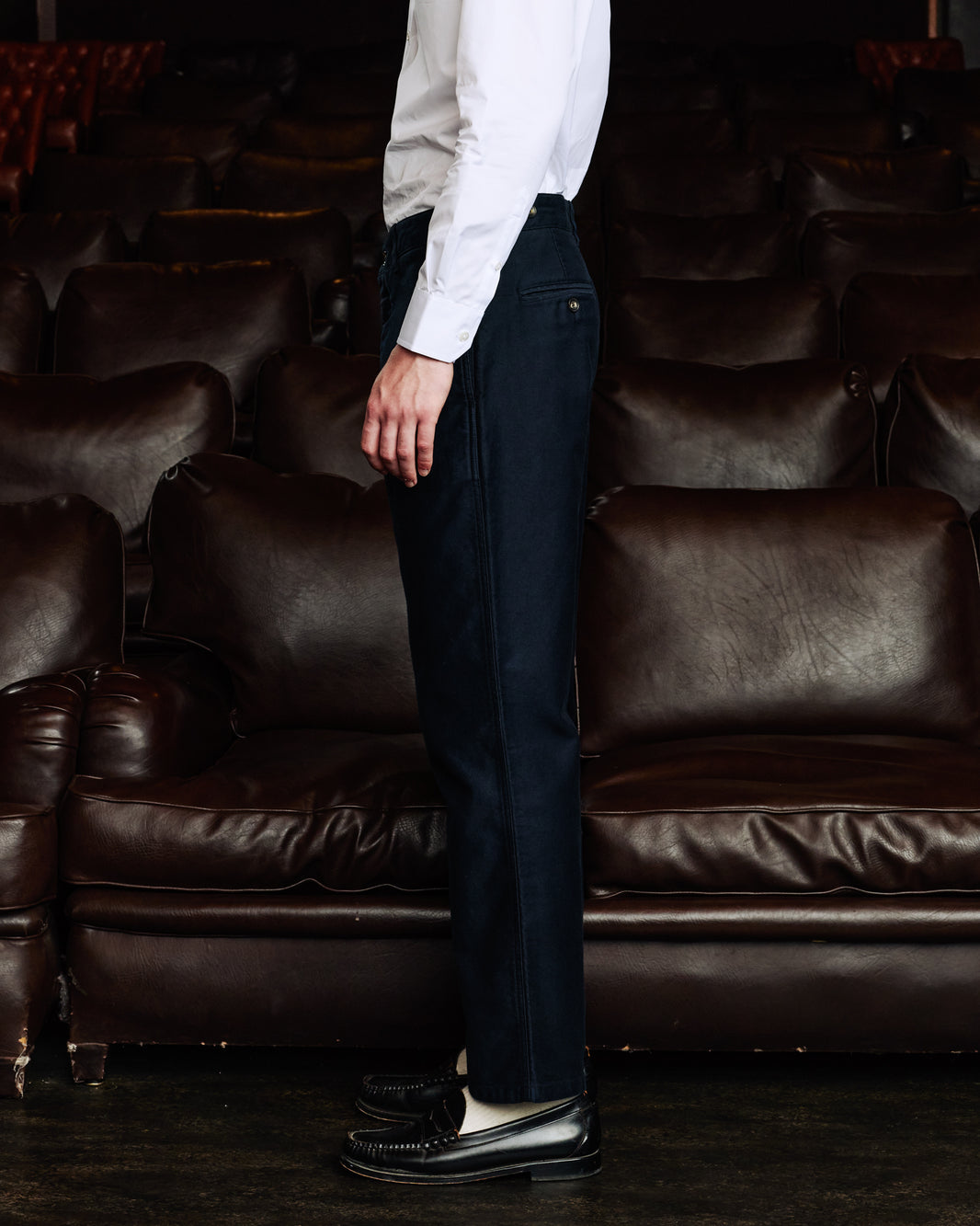 Pantalon casual en coton marine
