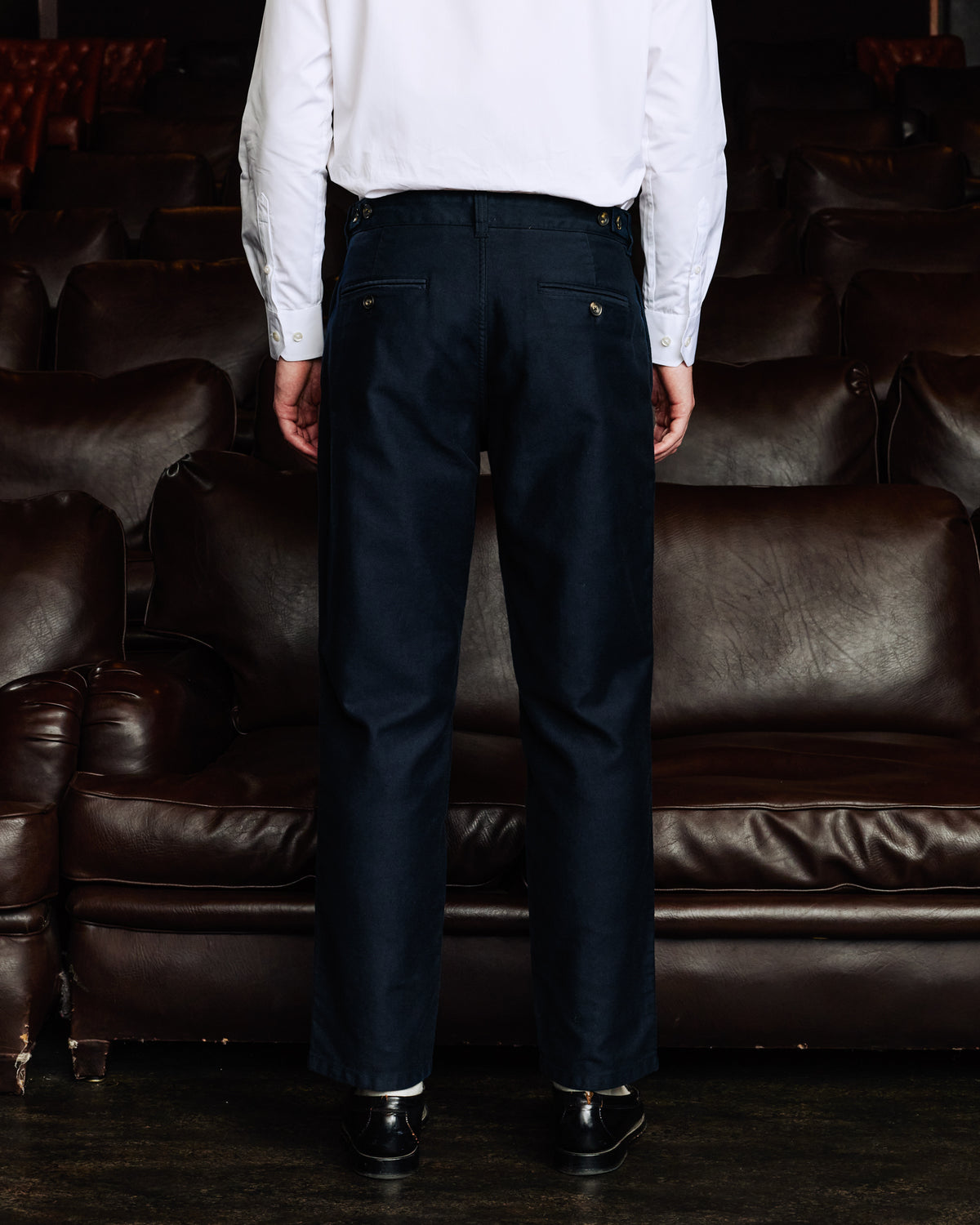 Lässige Hose aus marineblauer Baumwolle