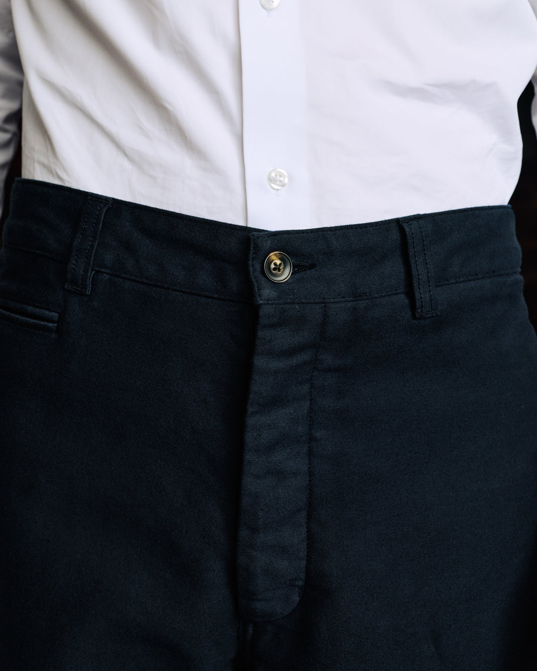Pantalon casual en coton marine