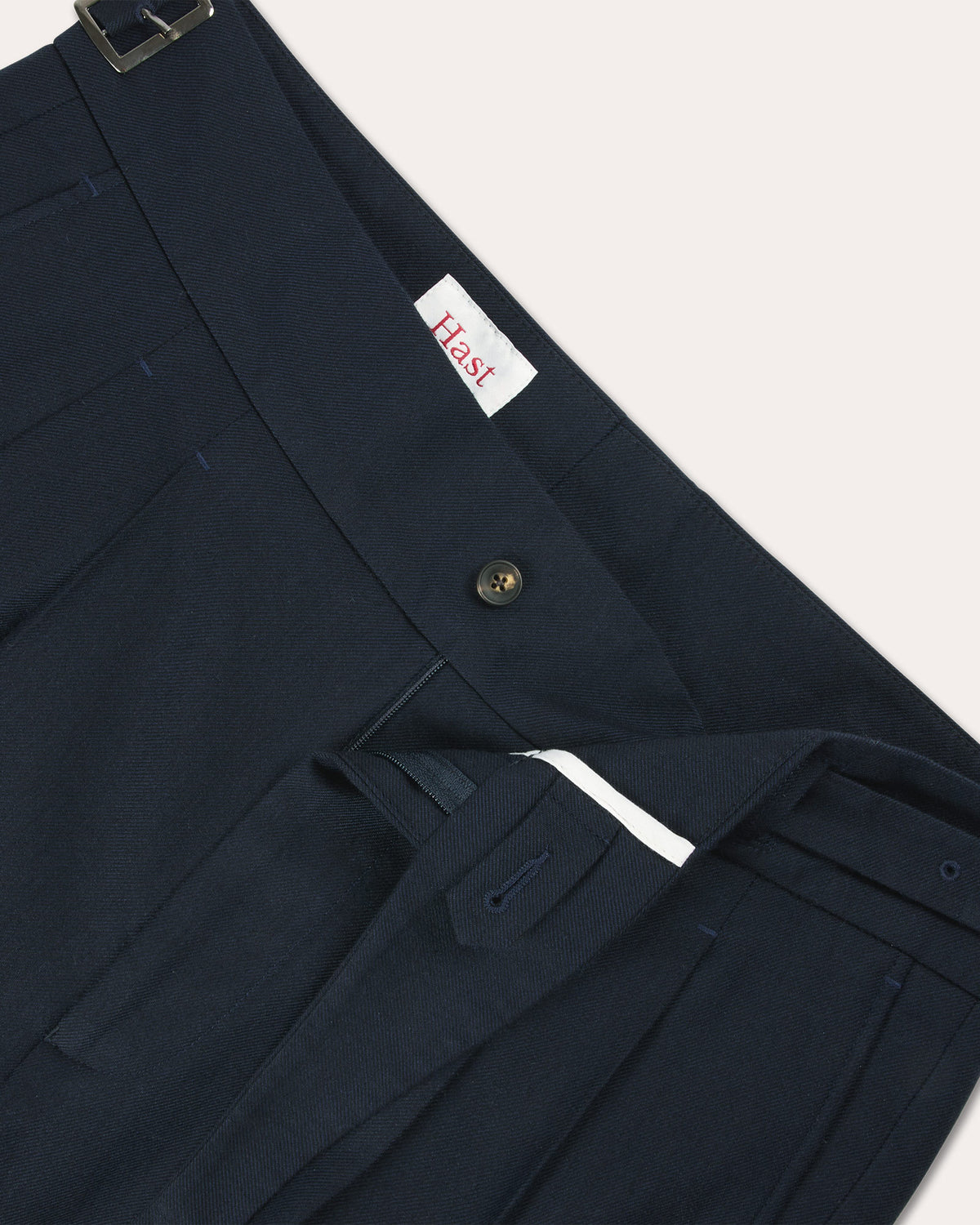 Gurkha-Hose mit doppelten Bundfalten aus Baumwolle und Wolle in Marineblau