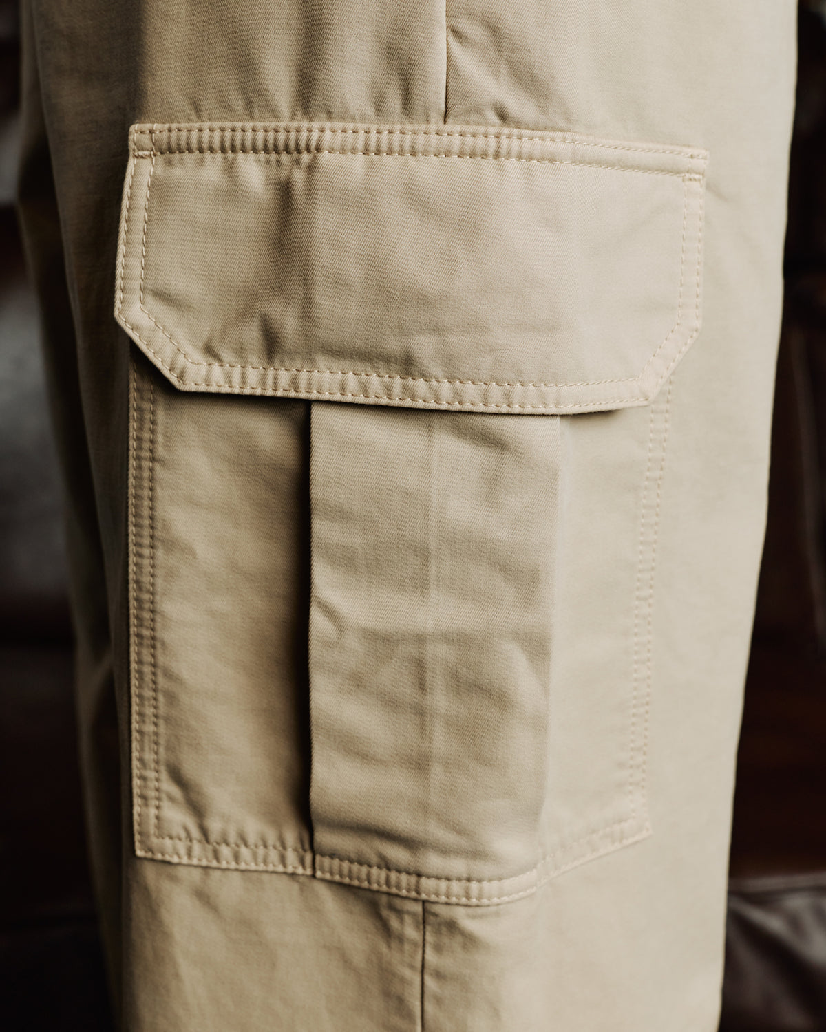 Beige Cargohose aus Baumwolle