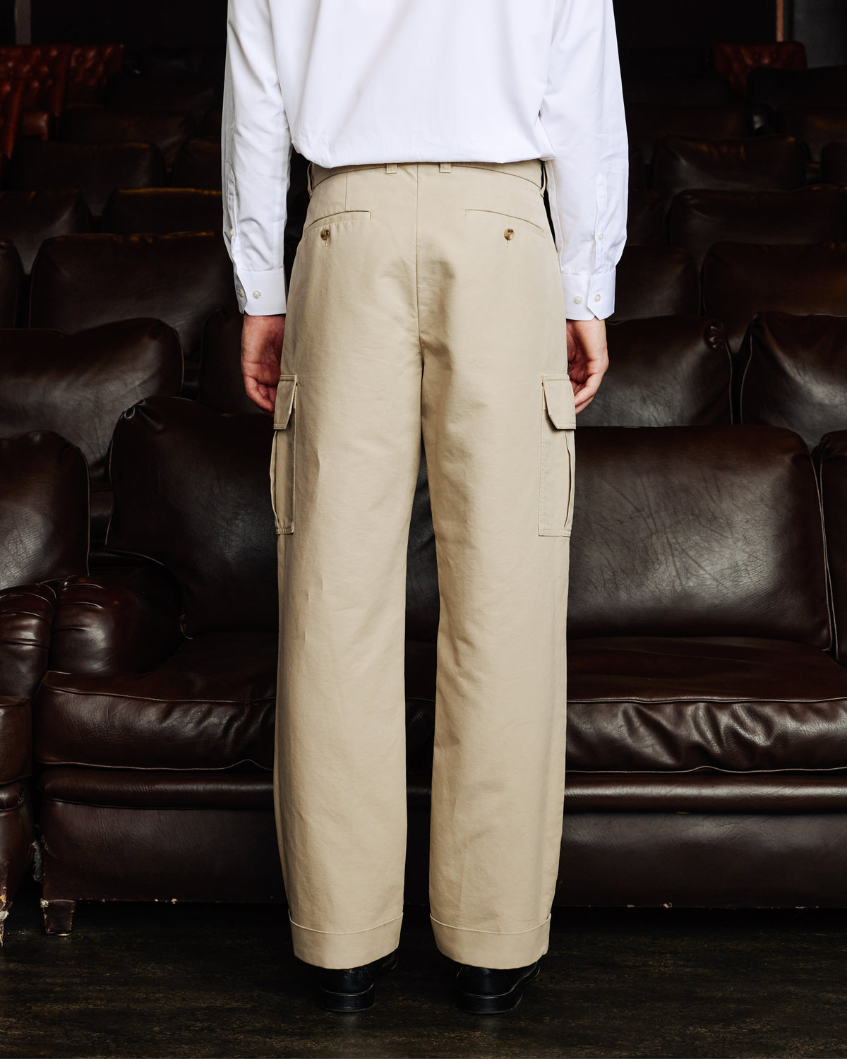 Beige Cargohose aus Baumwolle