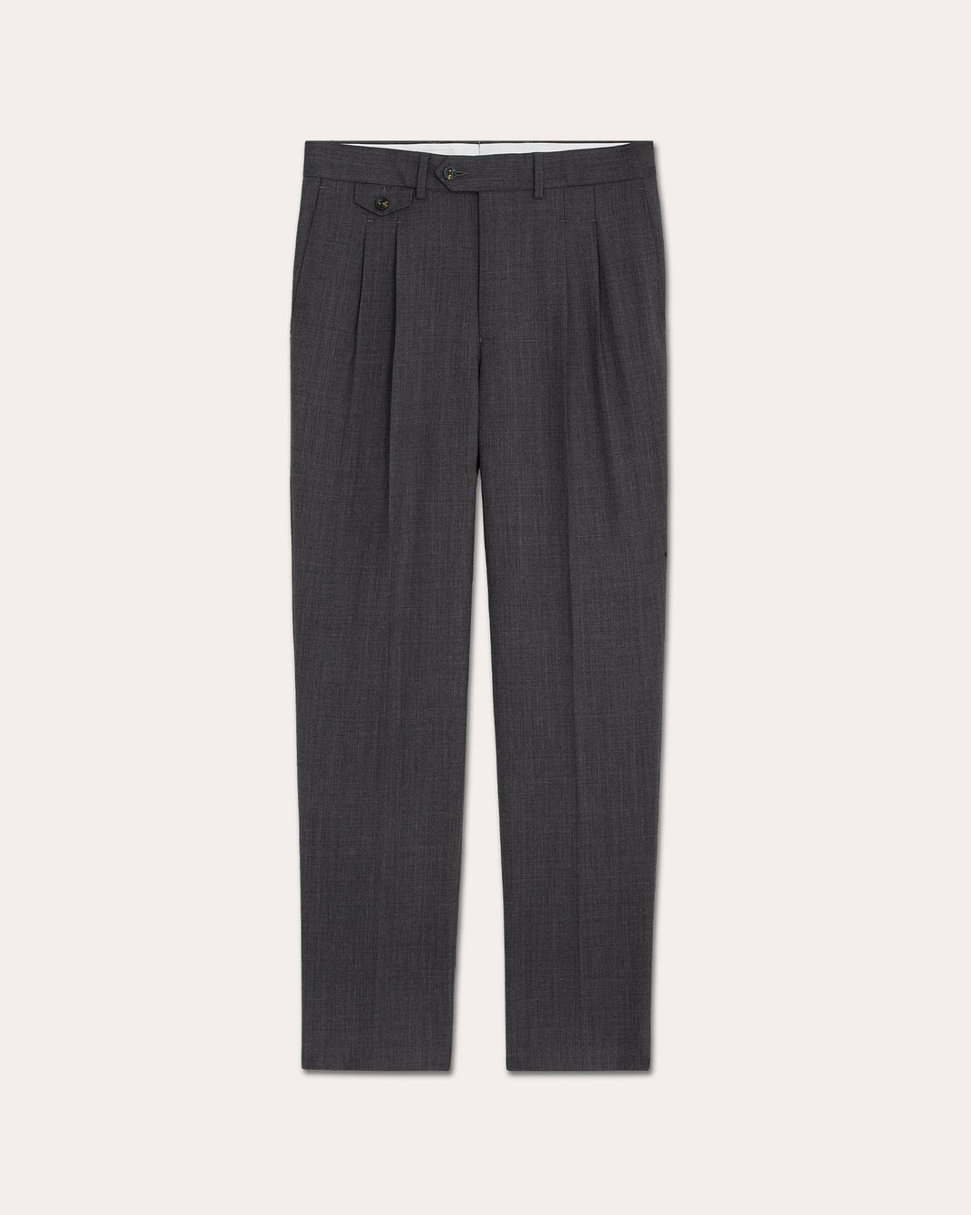 Charcoal wool pleated trousers