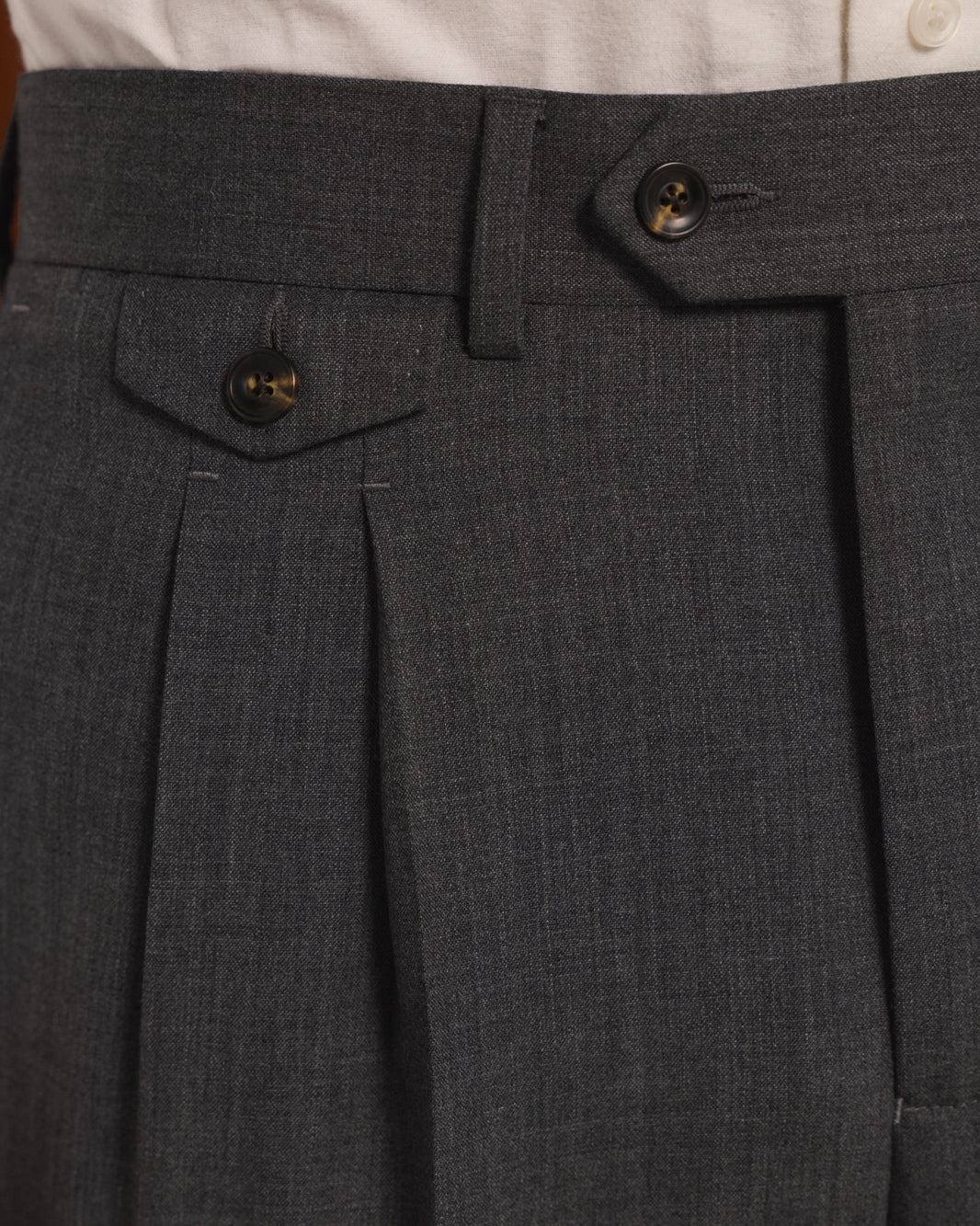 Charcoal wool pleated trousers