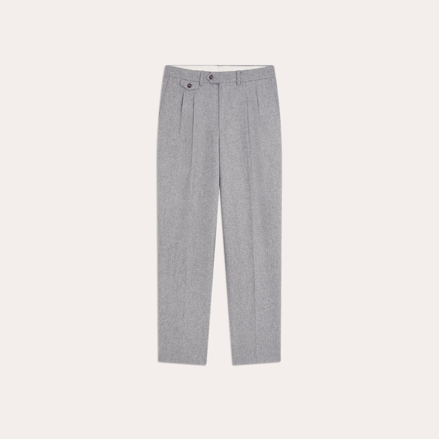 Pantalon gris flanelle de laine vierge à pinces