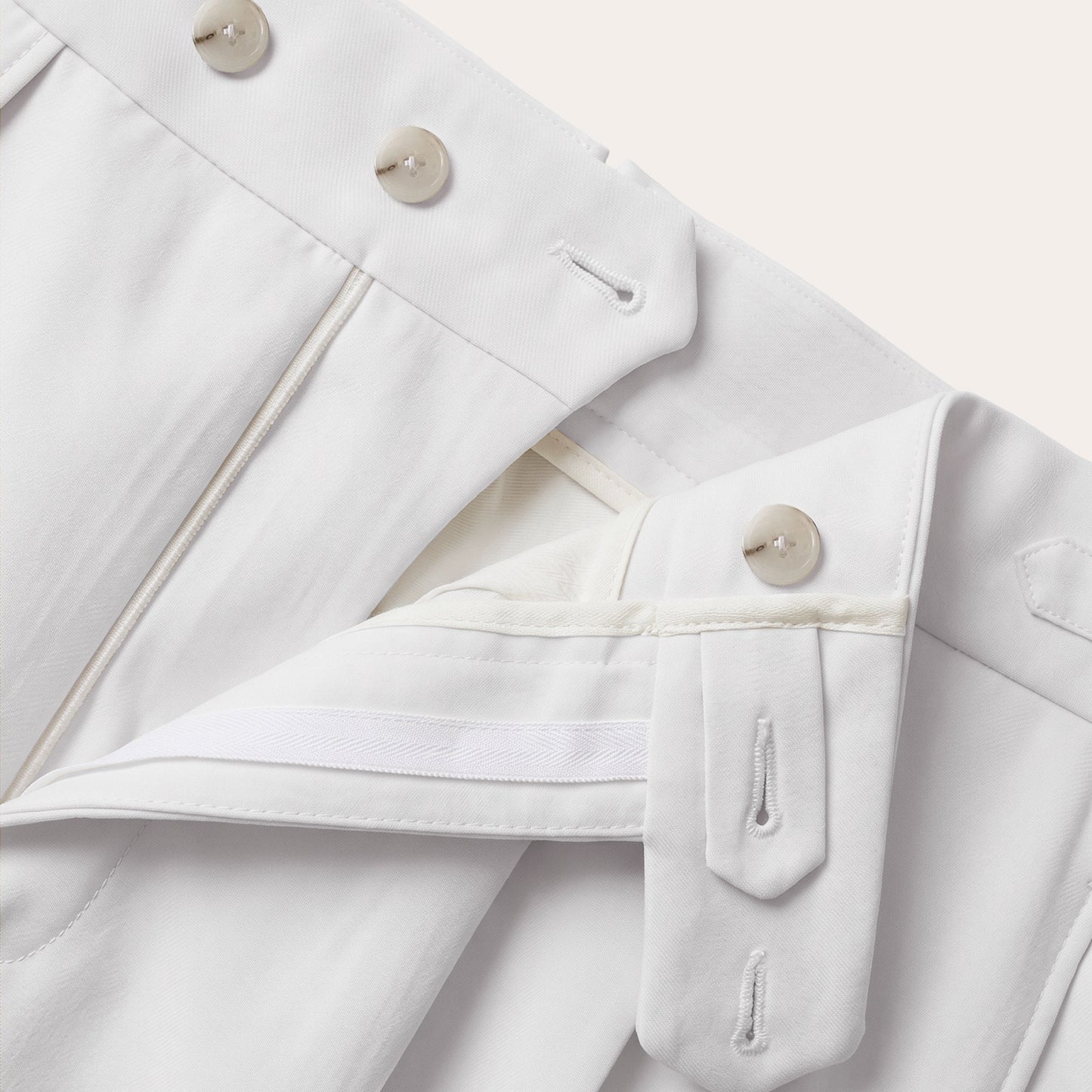 Pantalon à pinces en laine froide blanc