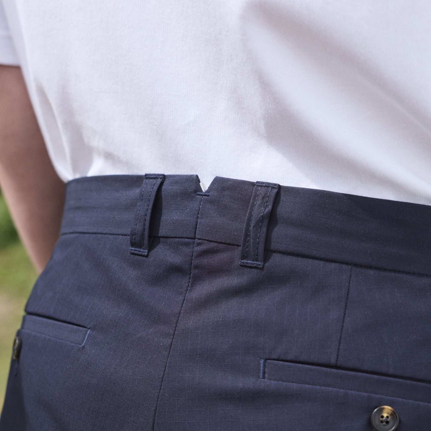 Pantalon cargo en ripstop coton japonais marine