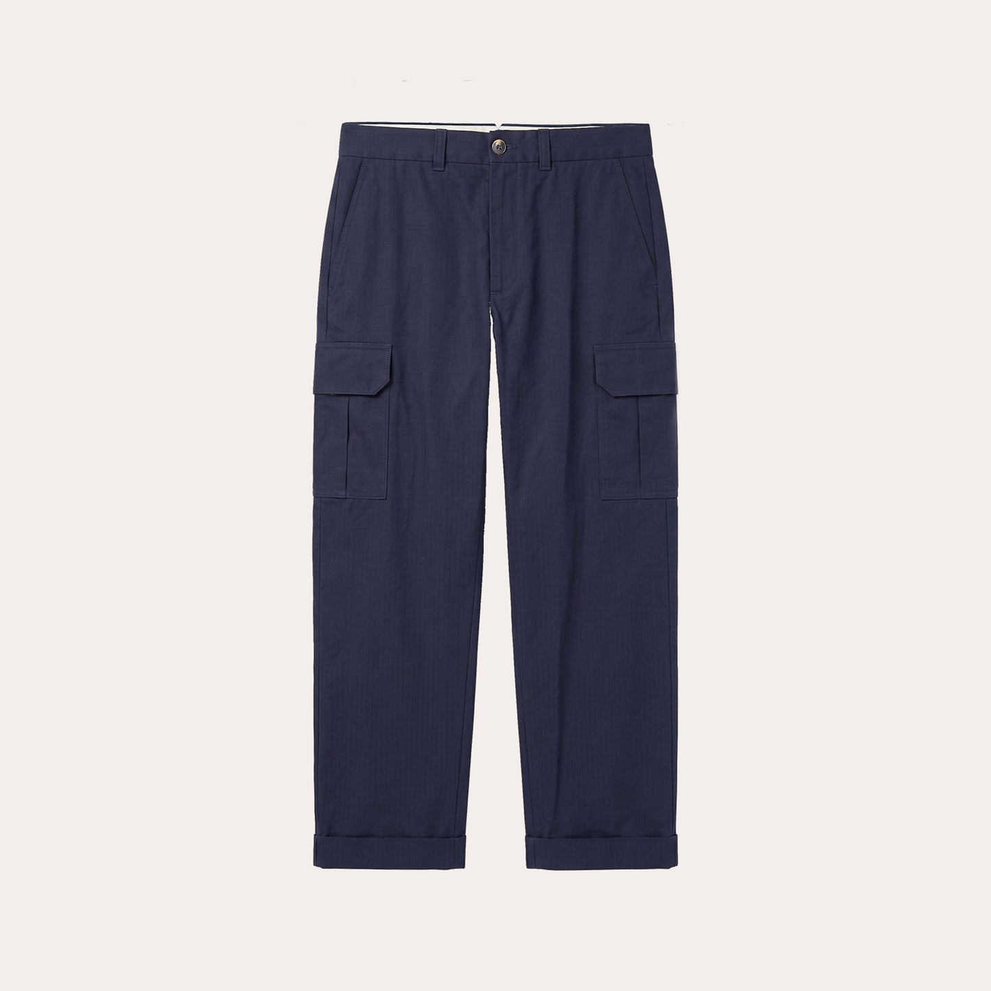 Pantalon cargo en ripstop coton japonais marine
