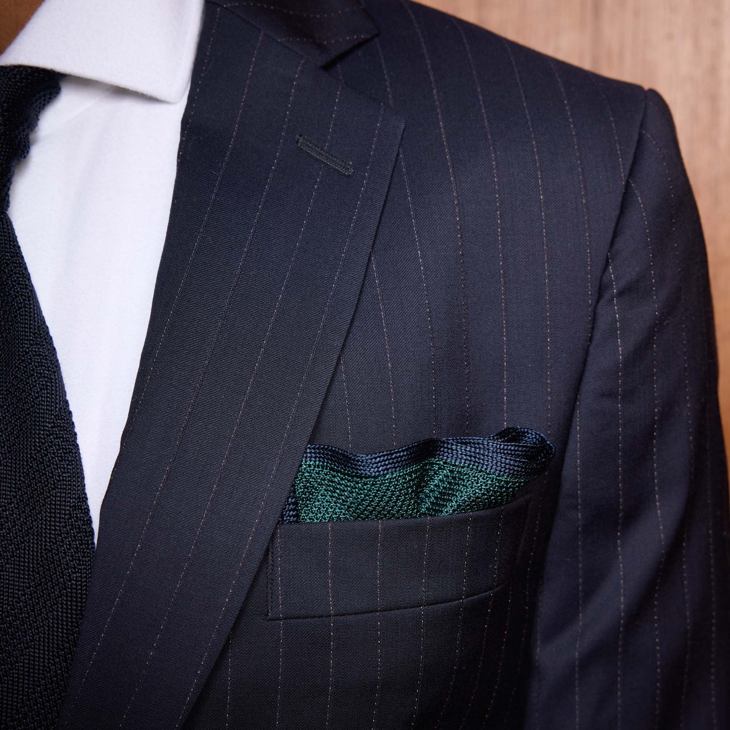 Pochette en grenadine de soie verte