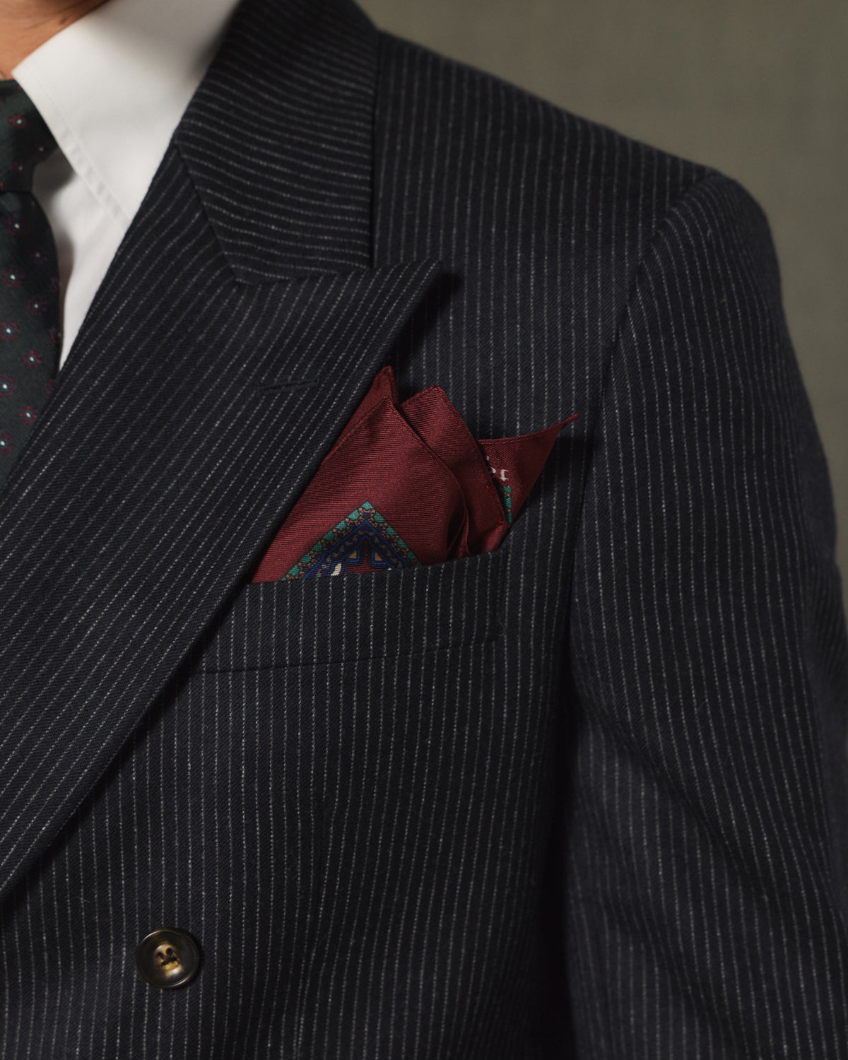 Burgundy silk pocket square