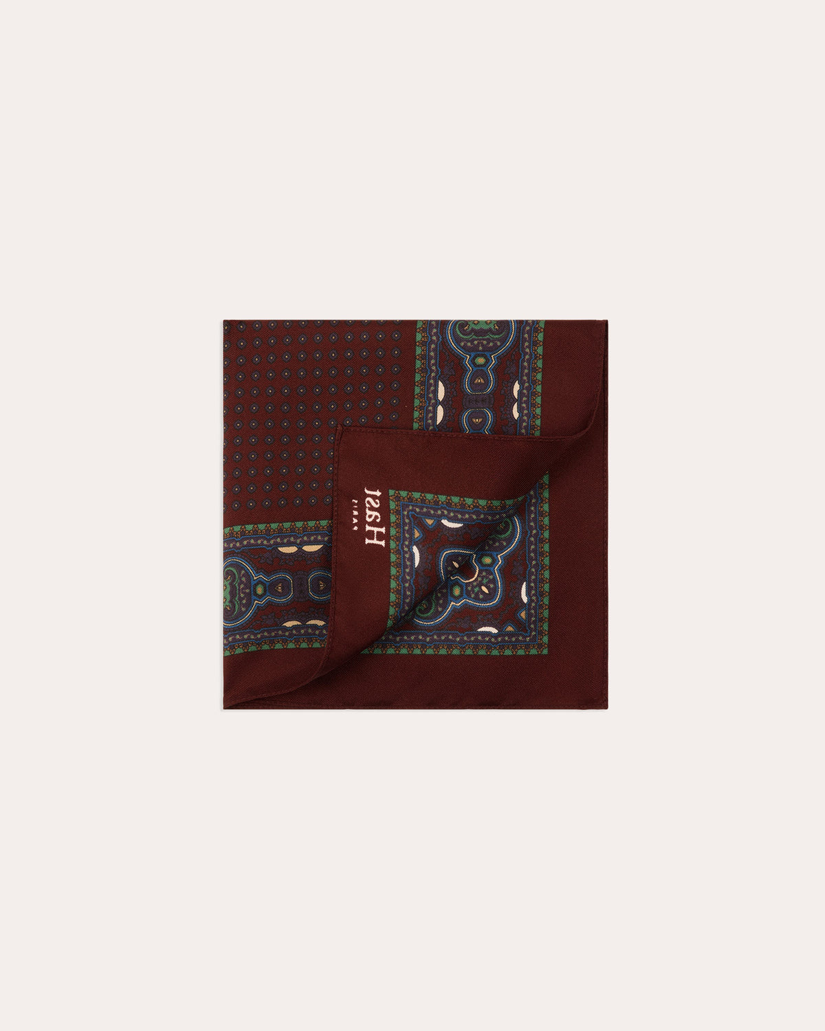 Burgundy silk pocket square