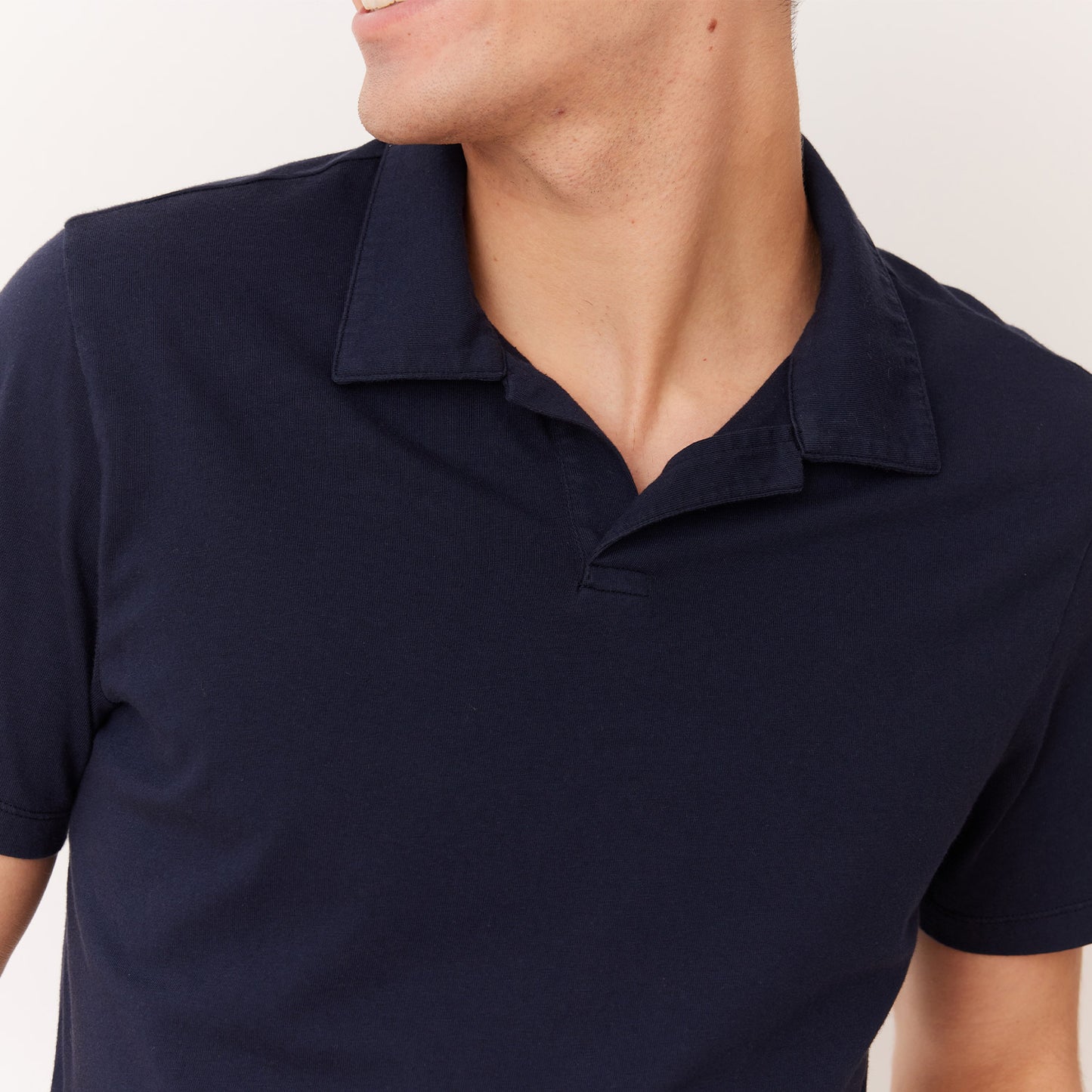 Navy Supima cotton polo shirt