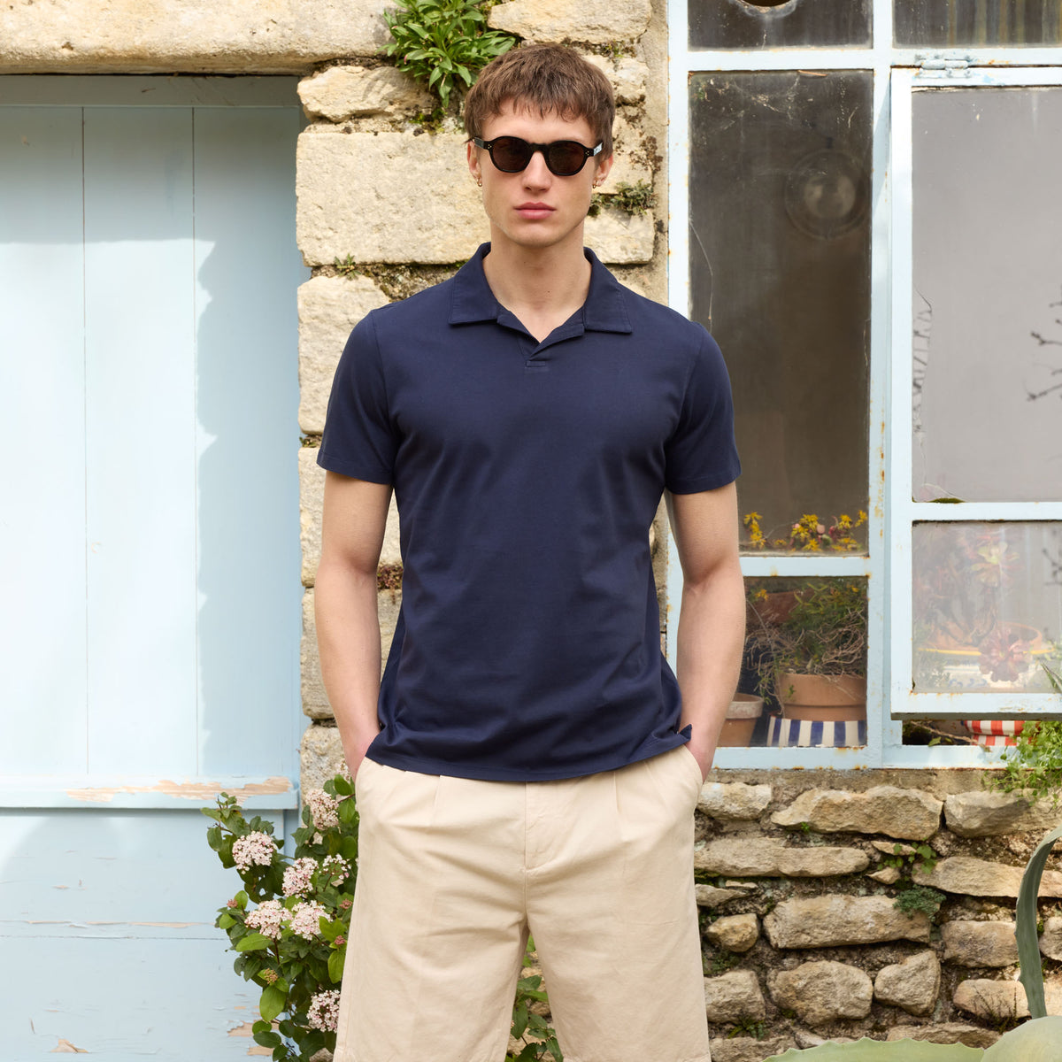 Polo en coton Supima marine