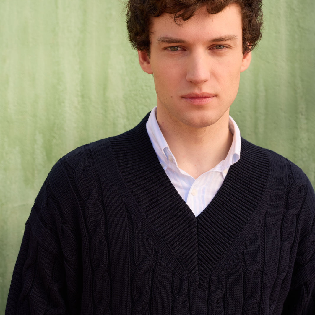Pull en coton marine