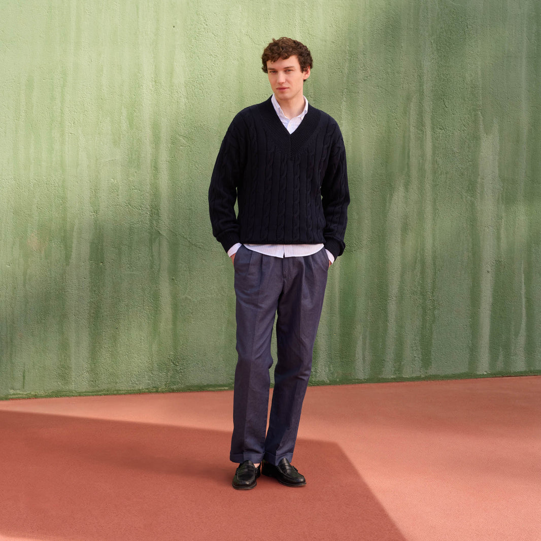 Pull en coton marine