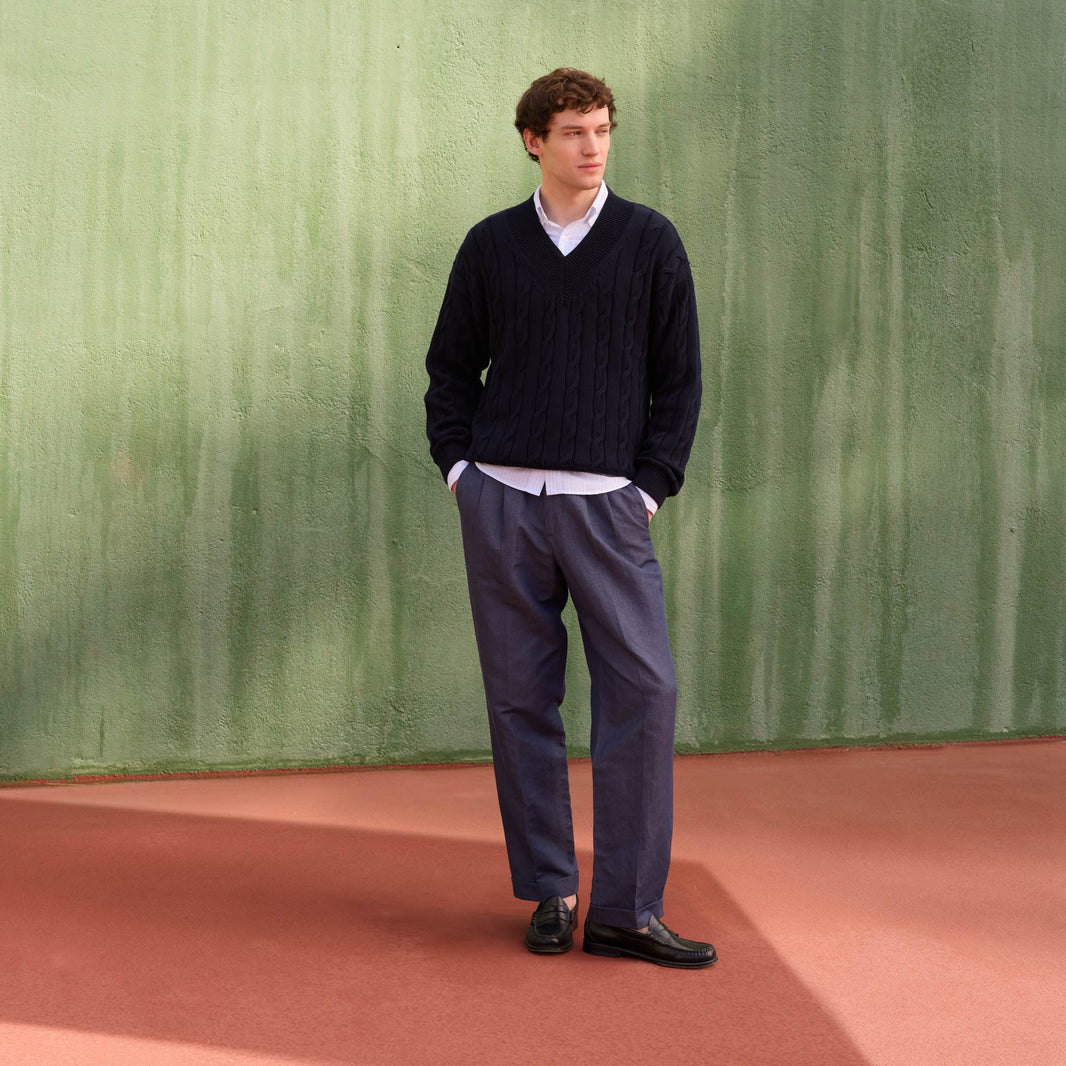 Pull en coton marine