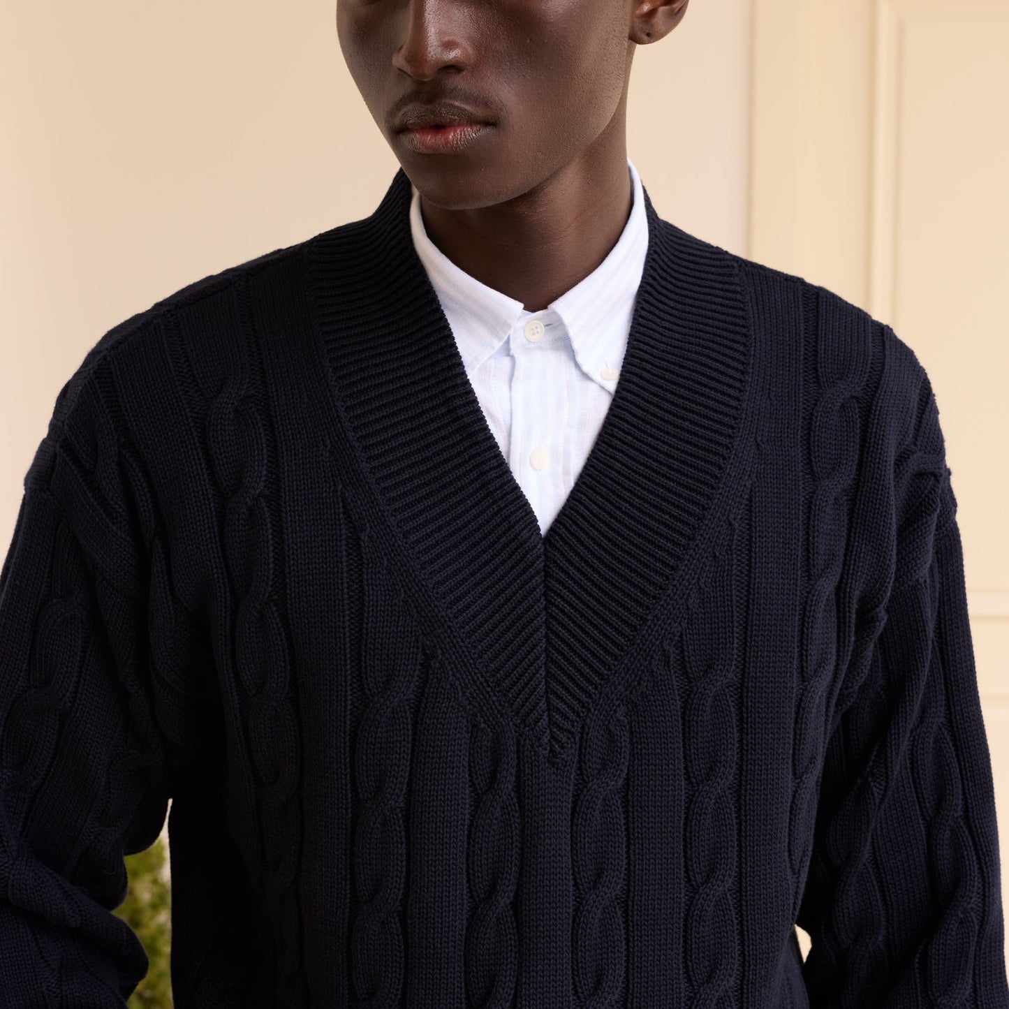 Pull en coton marine