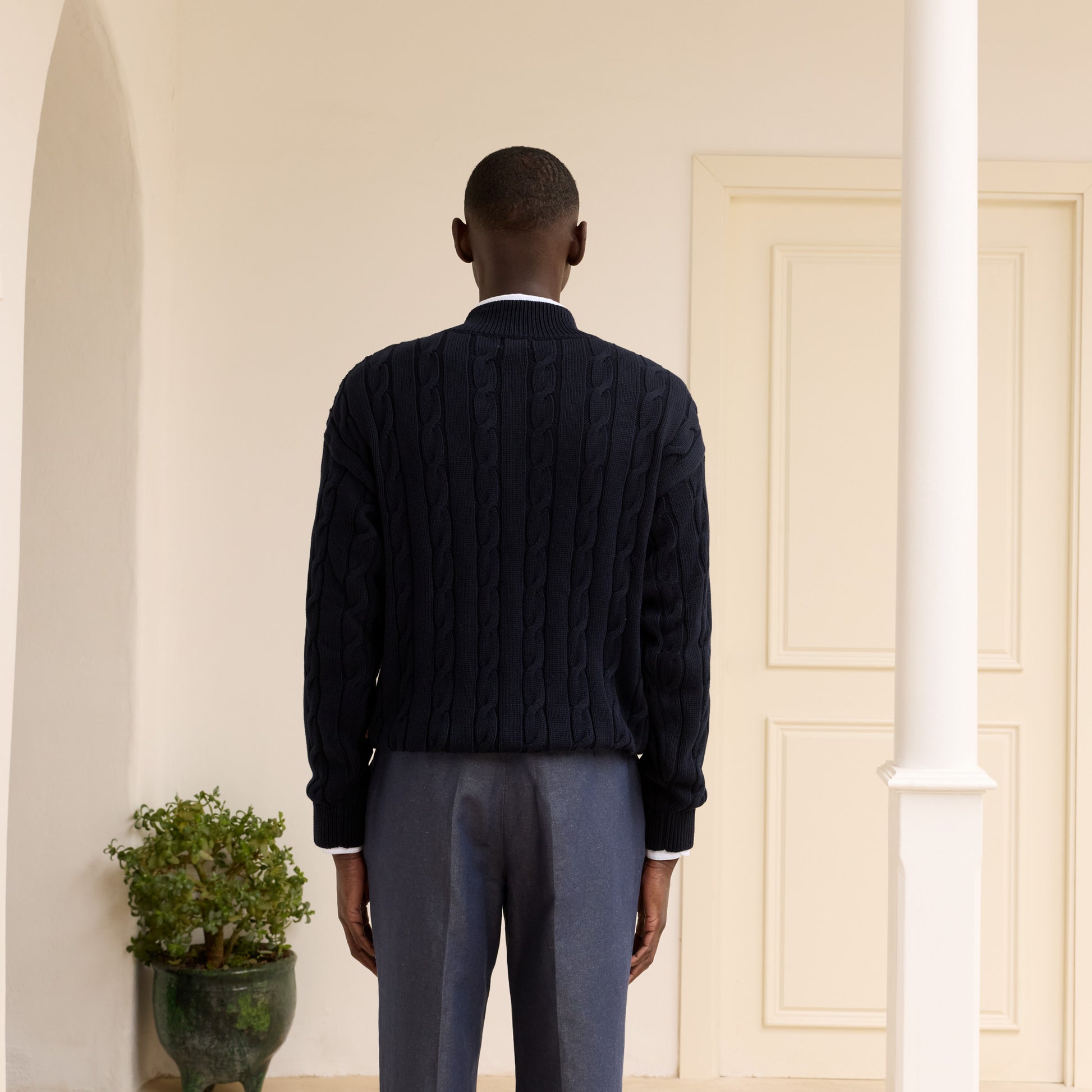 Pull en coton marine