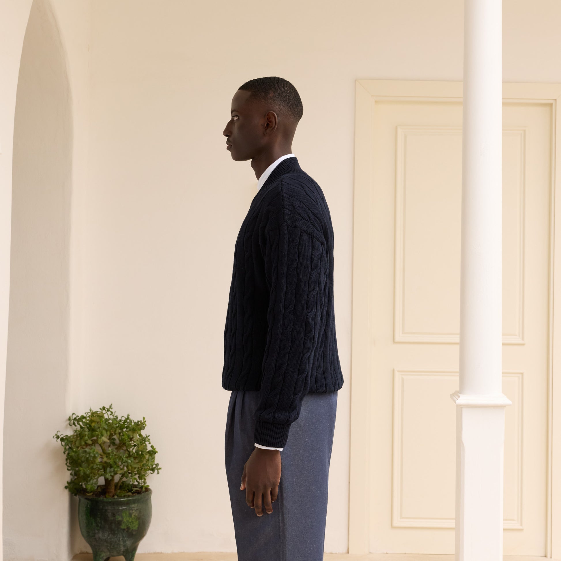 Pull en coton marine