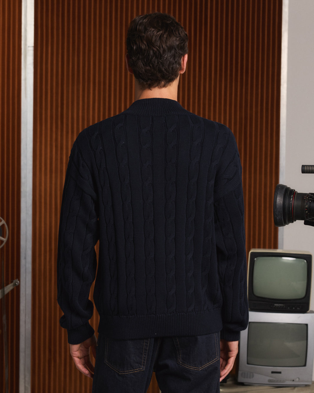 Pull en coton marine