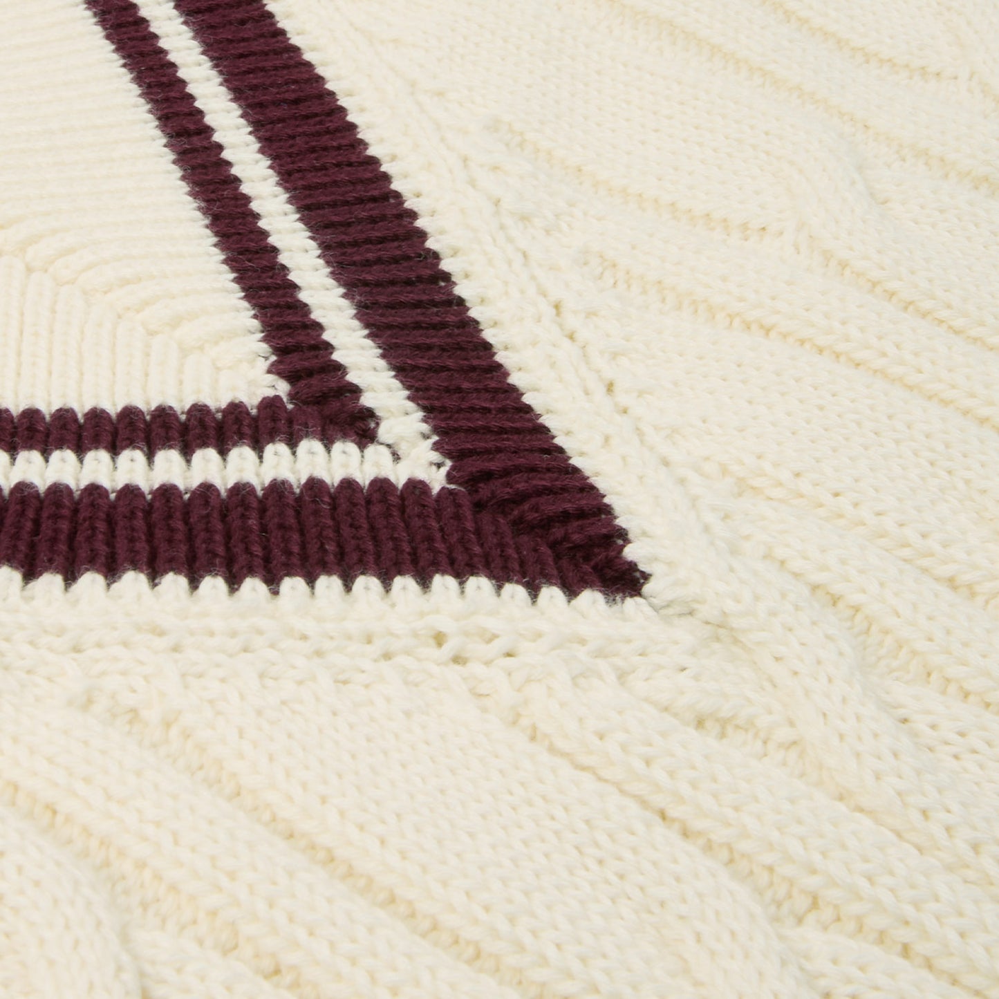 Pull sans manches en coton écru et bordeaux