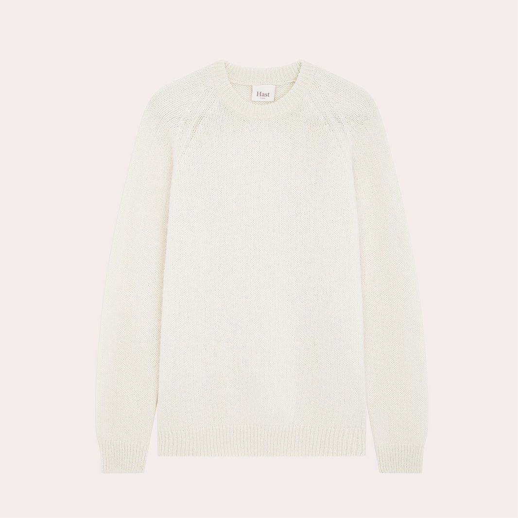 Pull shaggy dog en laine écru