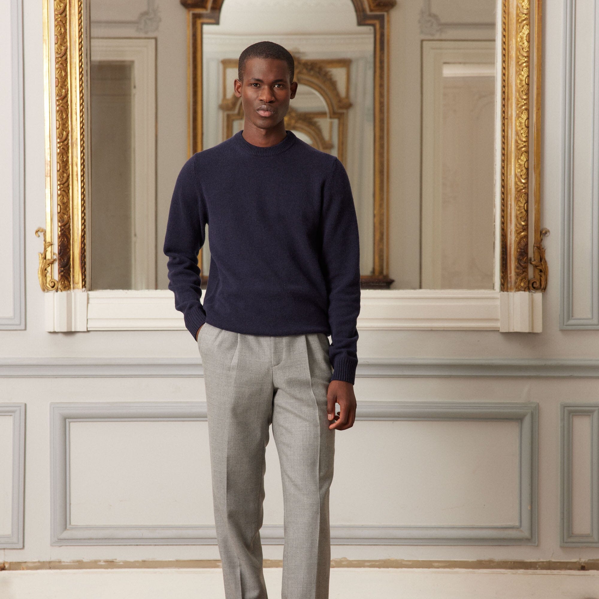 Navy Merino Wool Sweater Hast Paris