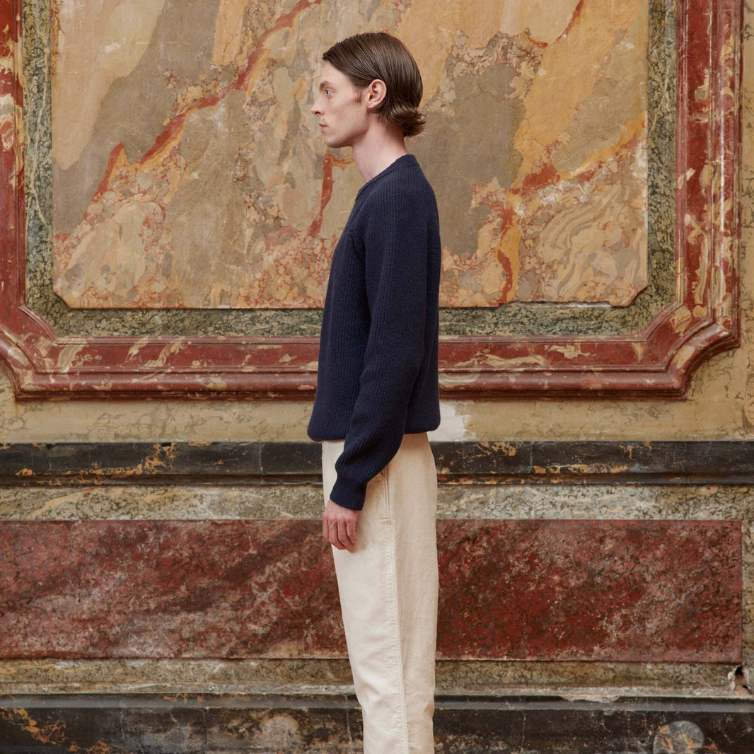 Pull en laine mérinos marine