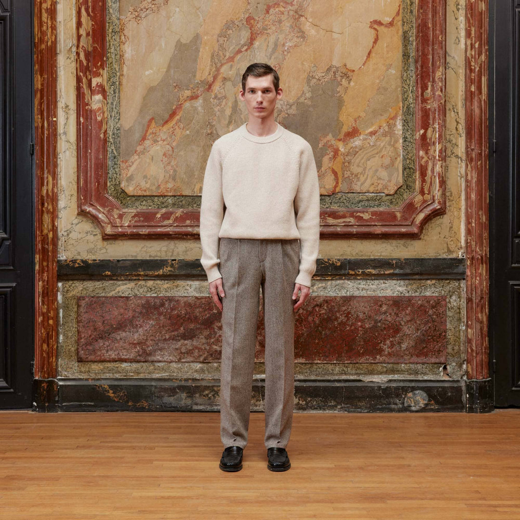 Pull en laine mérinos beige