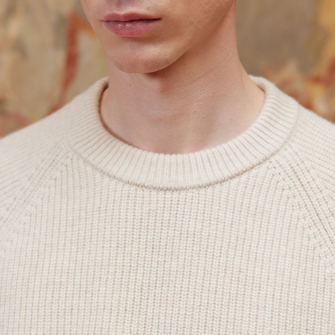 Pull en laine mérinos beige