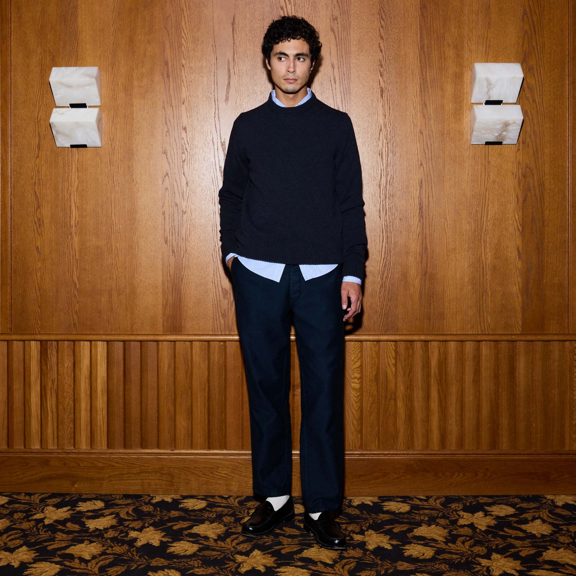 Pull en laine mérinos marine