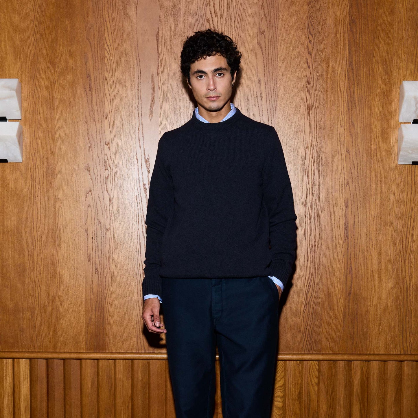 Pull en laine mérinos marine