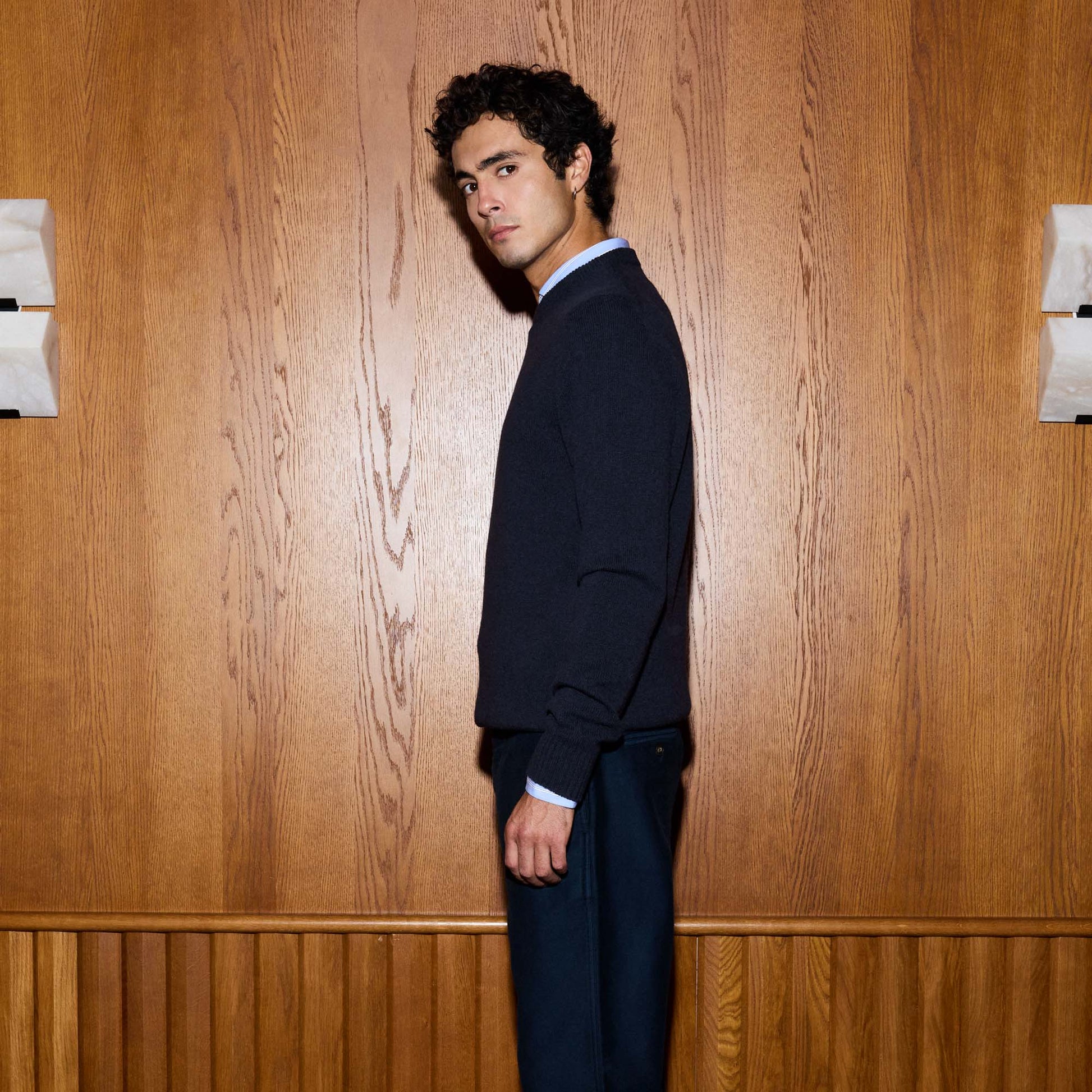 Pull en laine mérinos marine