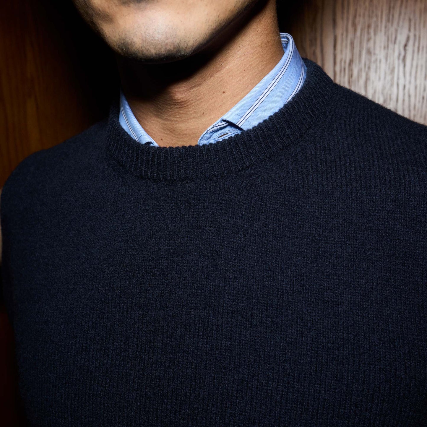 Pull en laine mérinos marine