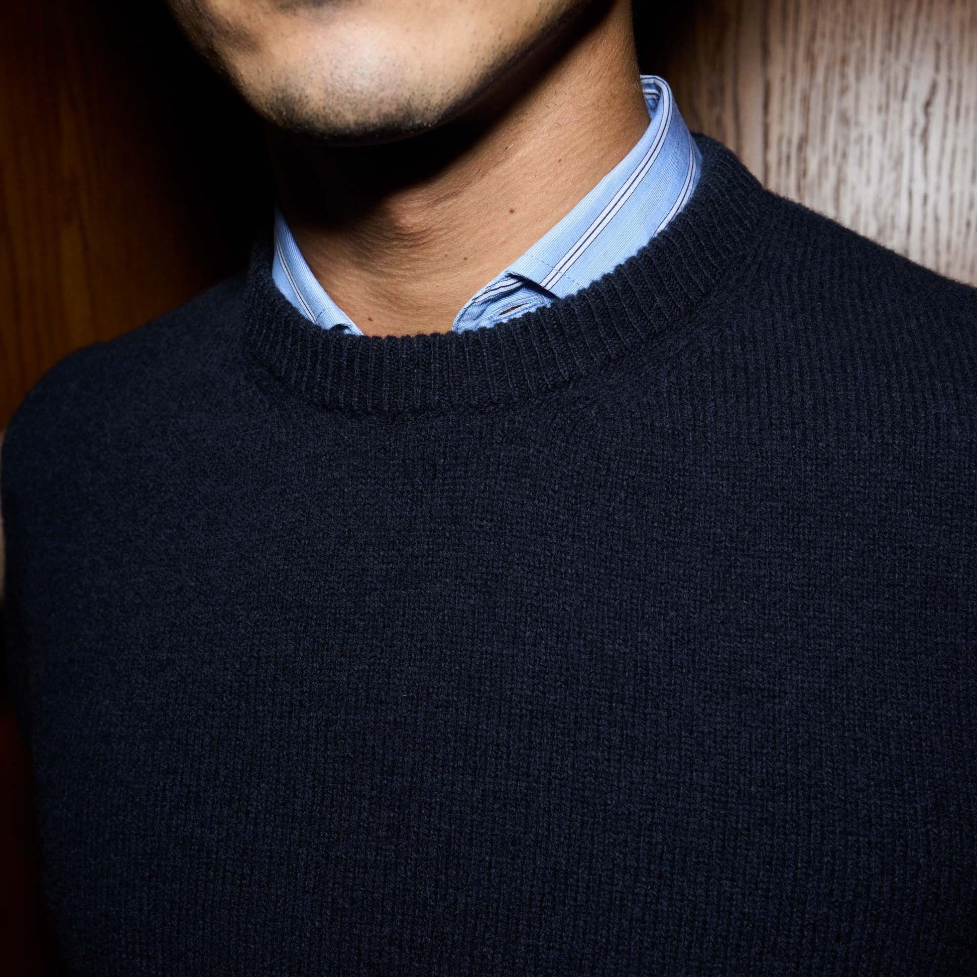 Pull en laine mérinos marine