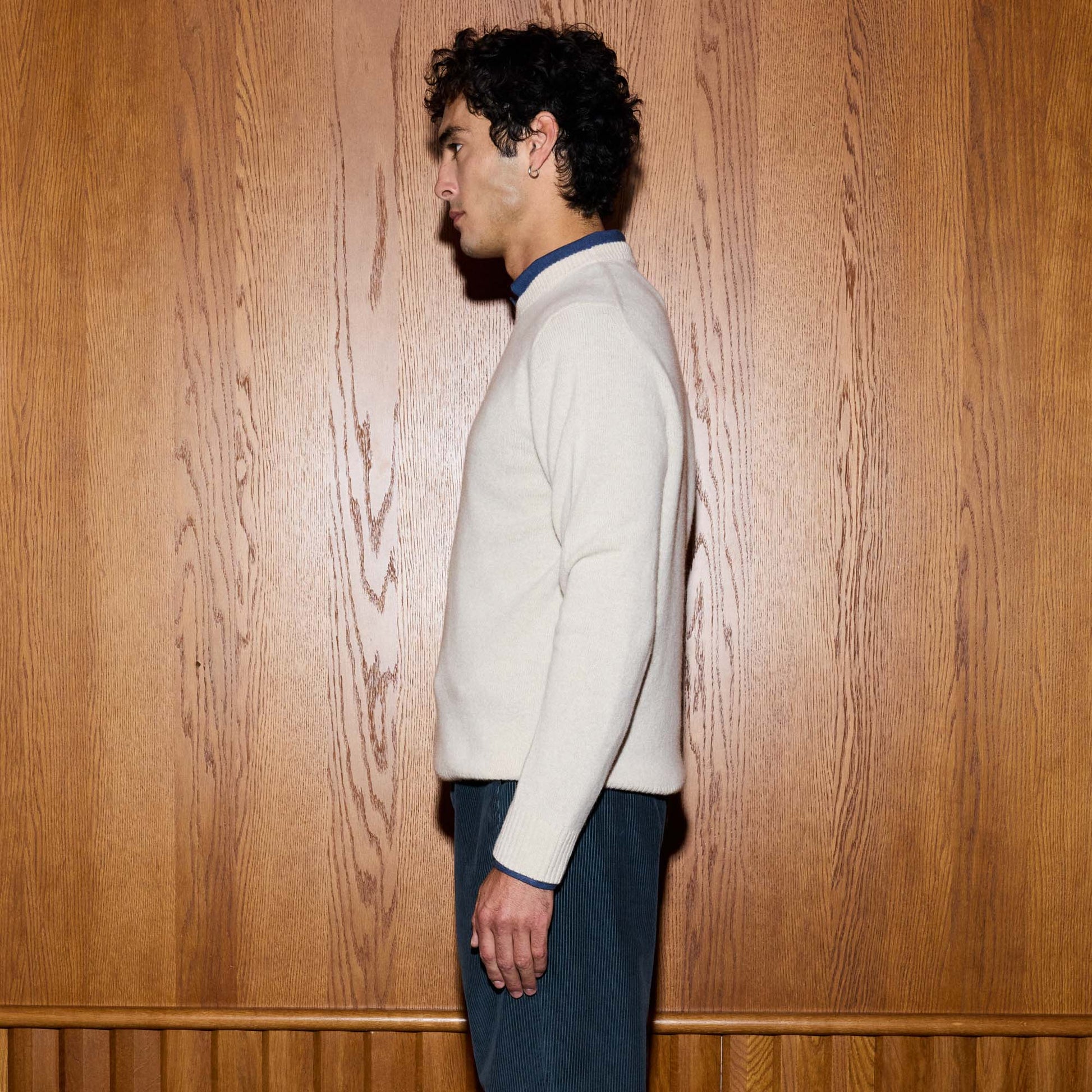 Pull en laine mérinos beige