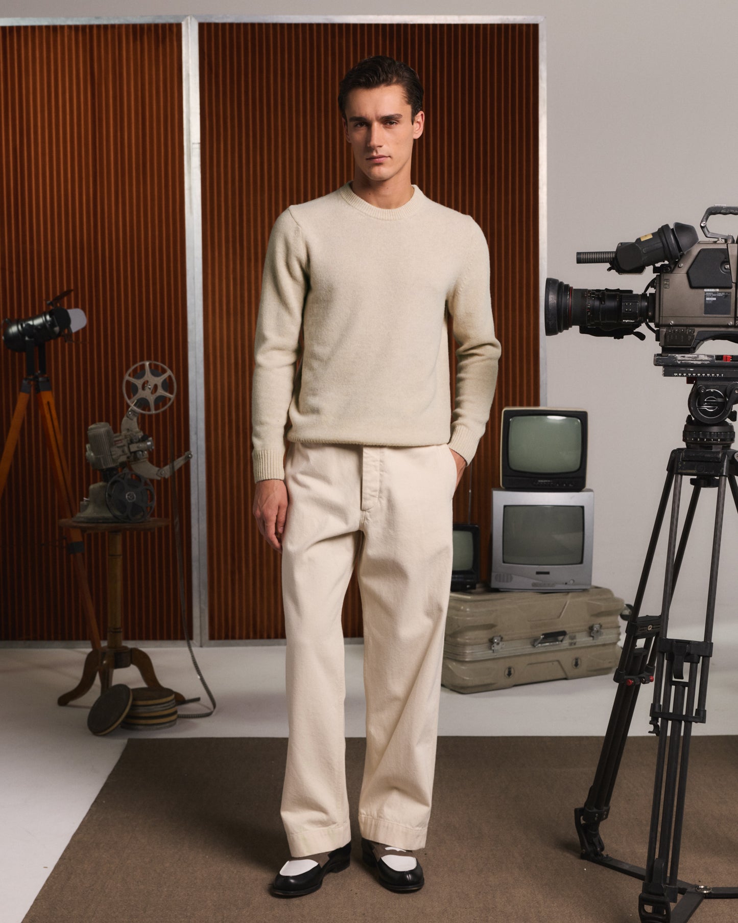 Beige merino wool jumper