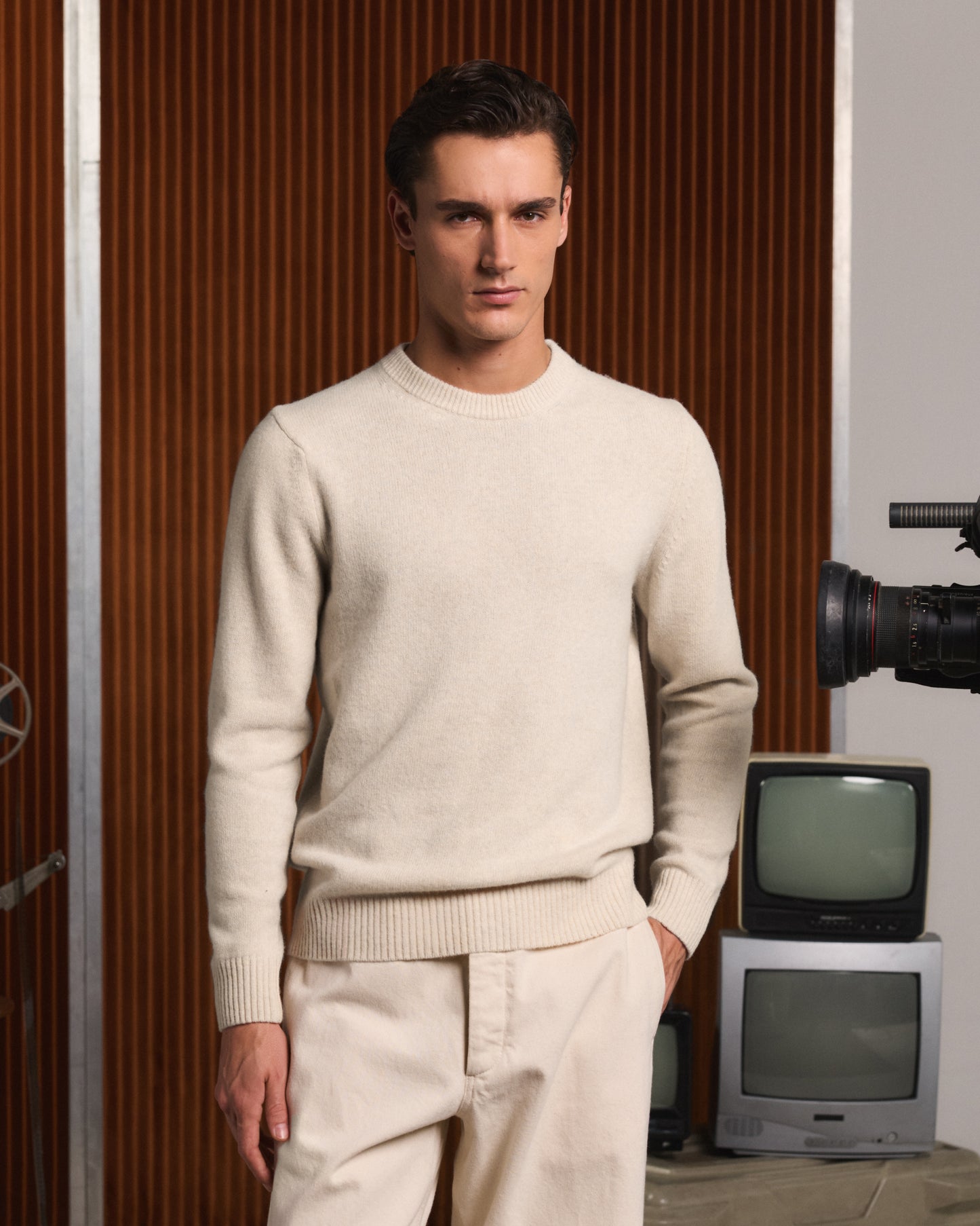 Beige merino wool jumper